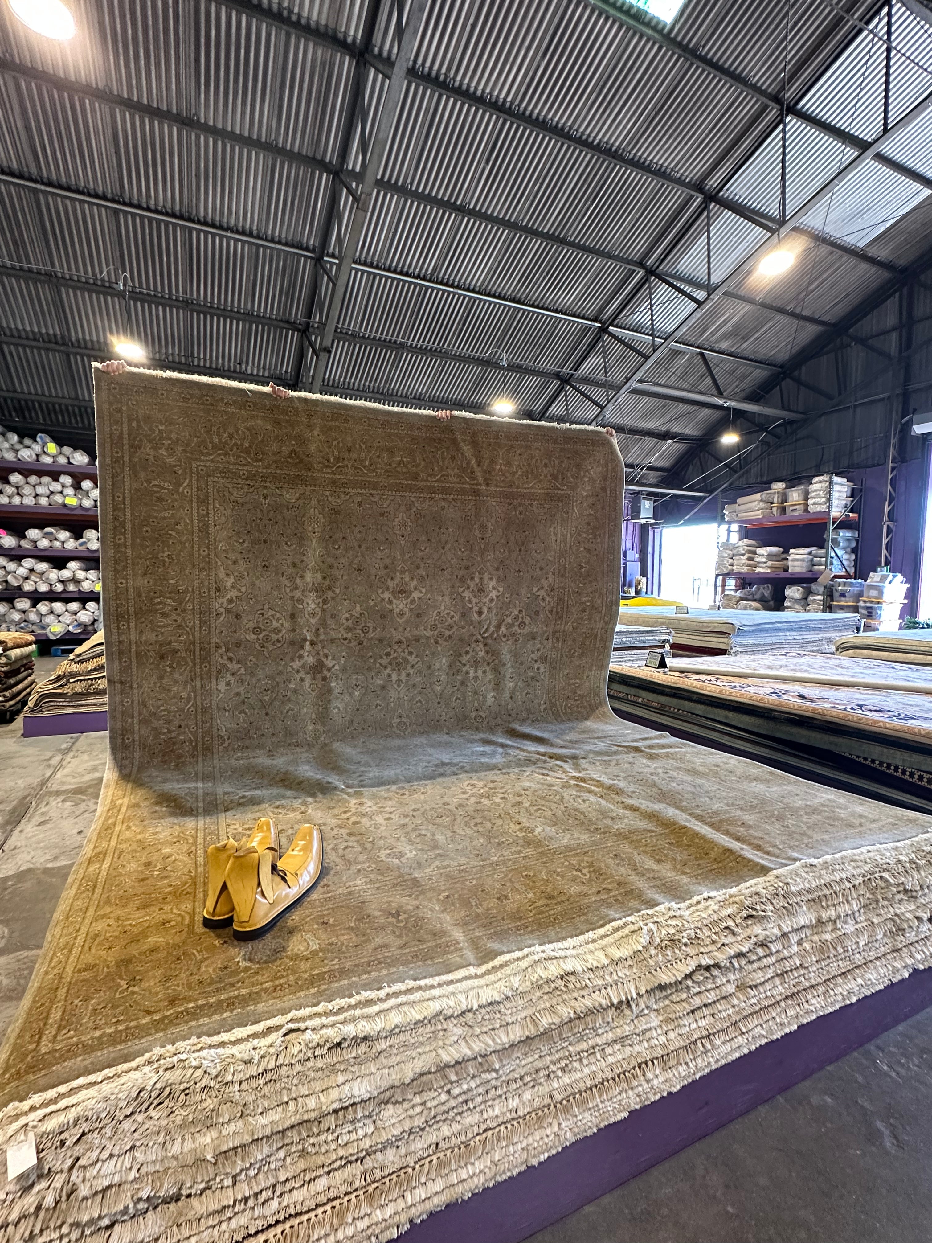 Olivia Flowers 9x11.8 Brown Peshawar Rug - CLEARANCE 30% off