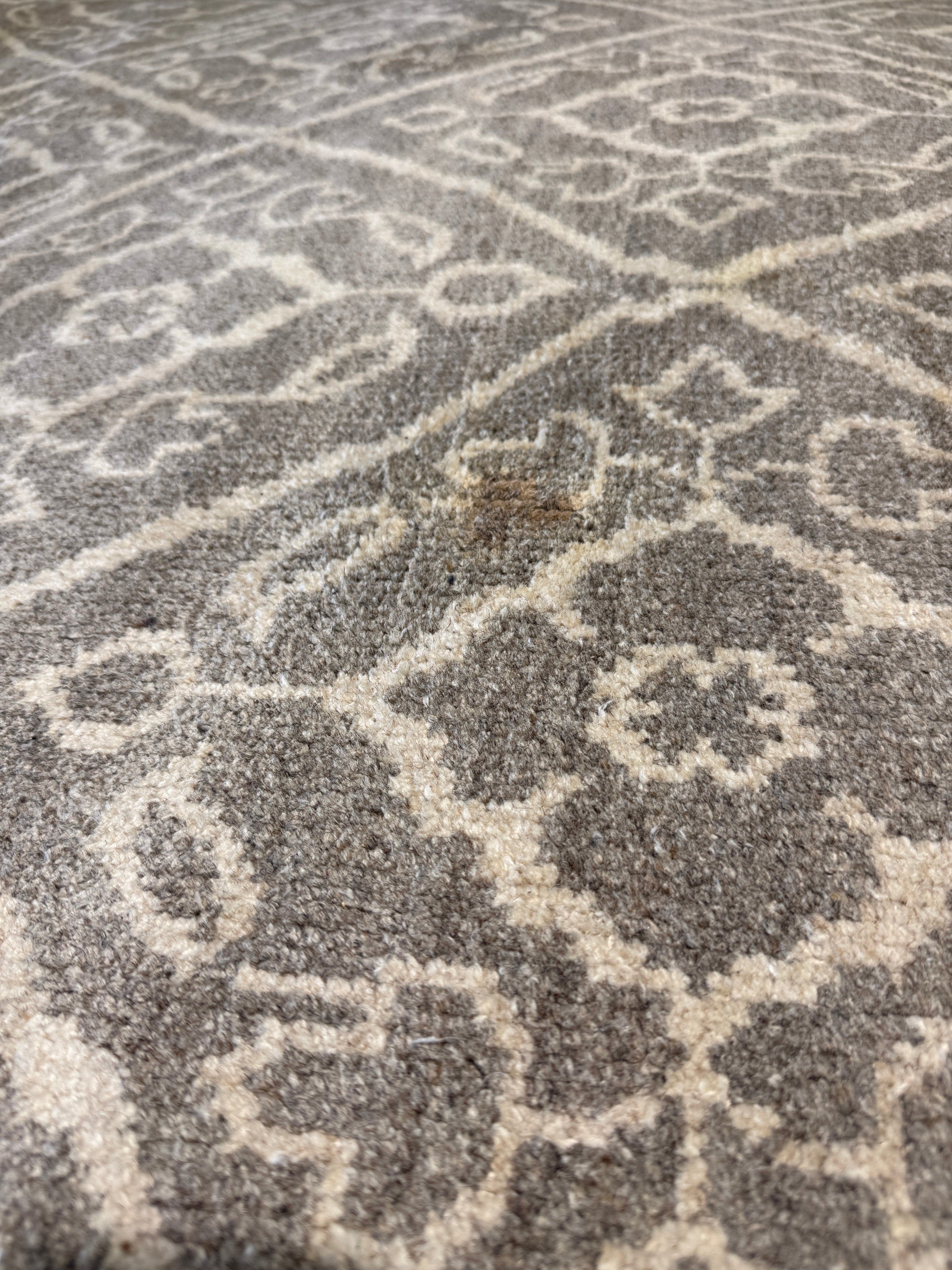 Marie Gillain 8.6x11.6 Brown and Ivory Hand-Knotted Rug CLEARANCE