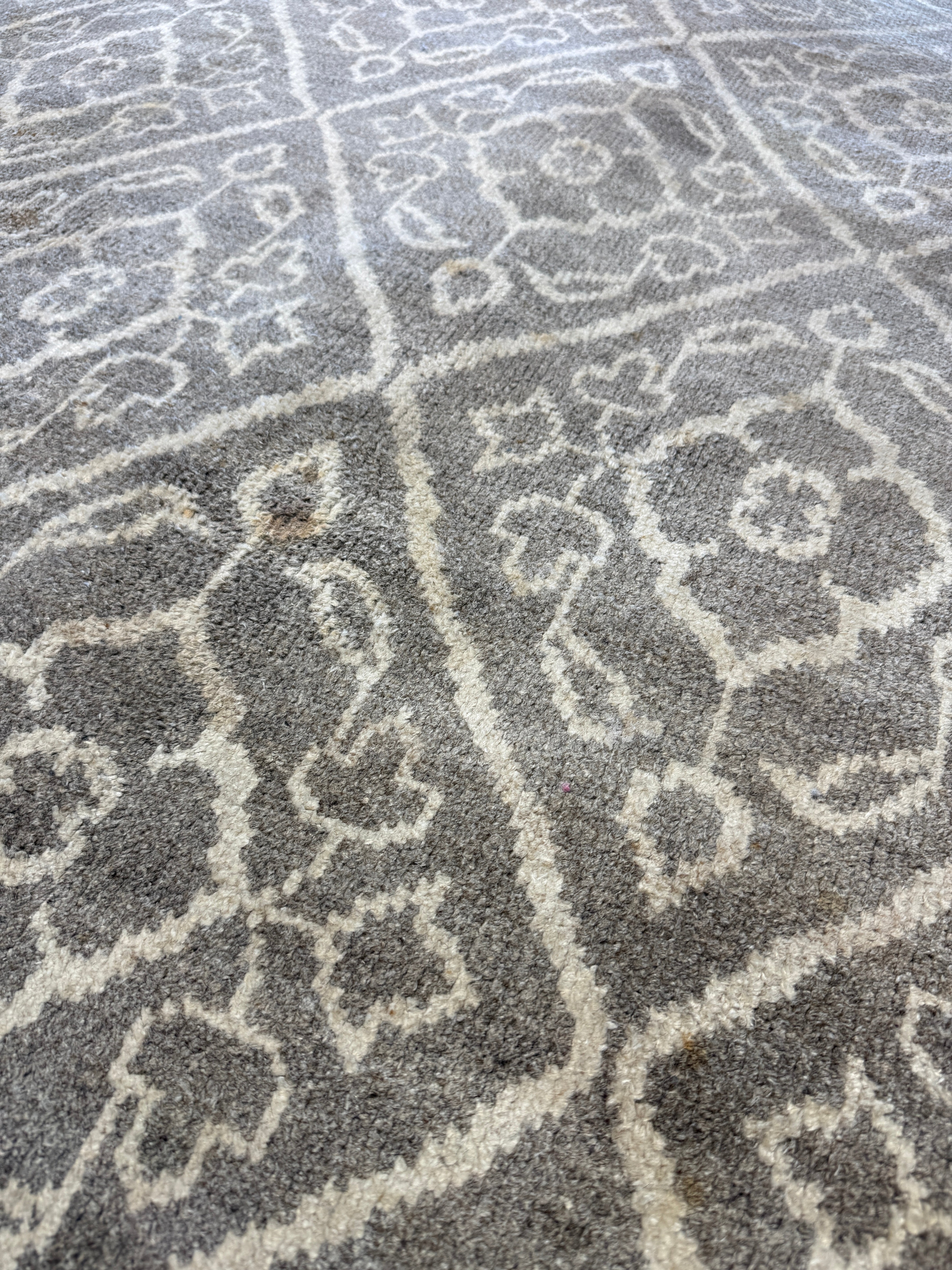 Marie Gillain 8.6x11.6 Brown and Ivory Hand-Knotted Rug CLEARANCE