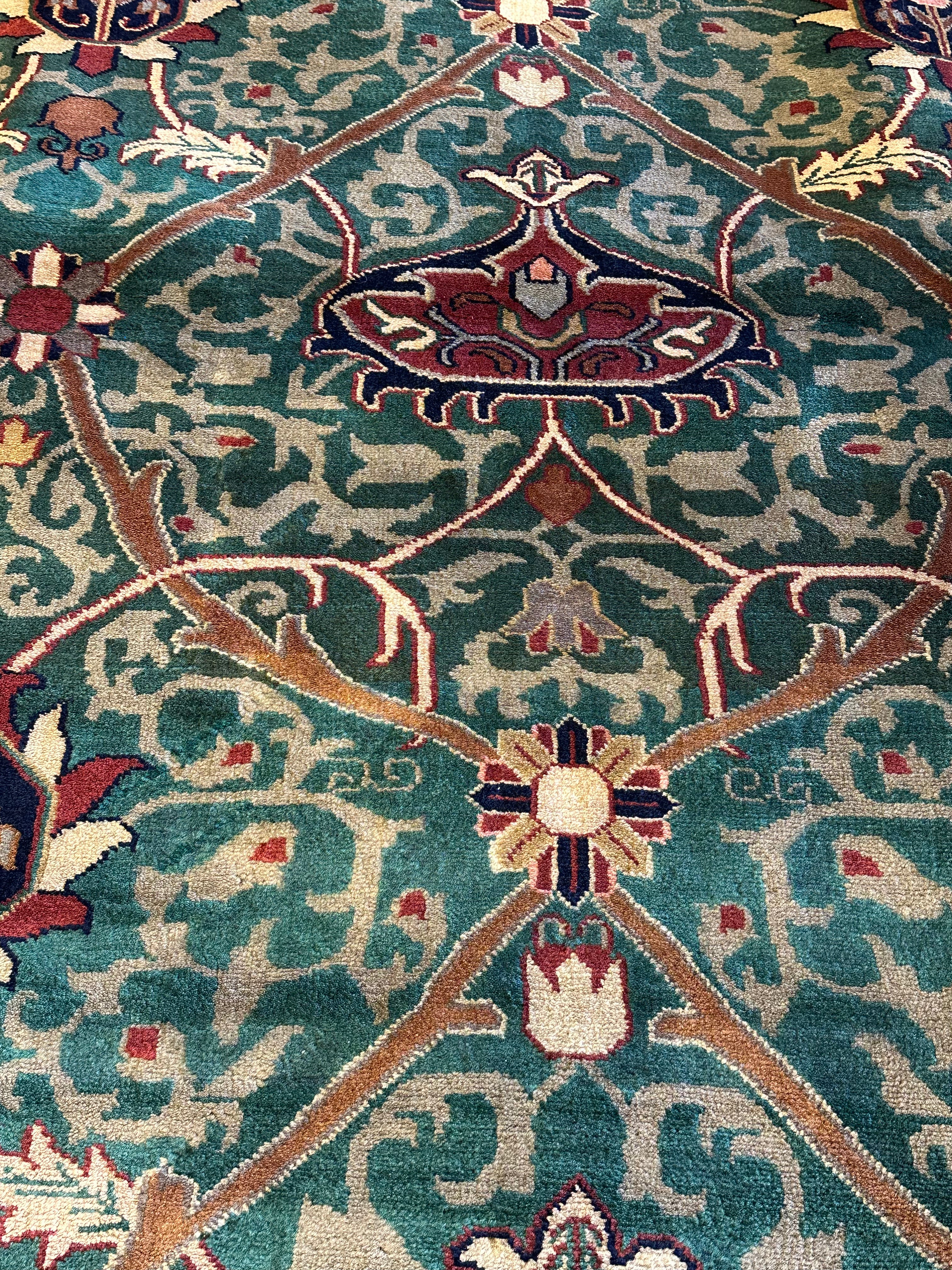 MyLinh Bender 8.8x11.9 Green Kashan Rug - CLEARANCE 30% off
