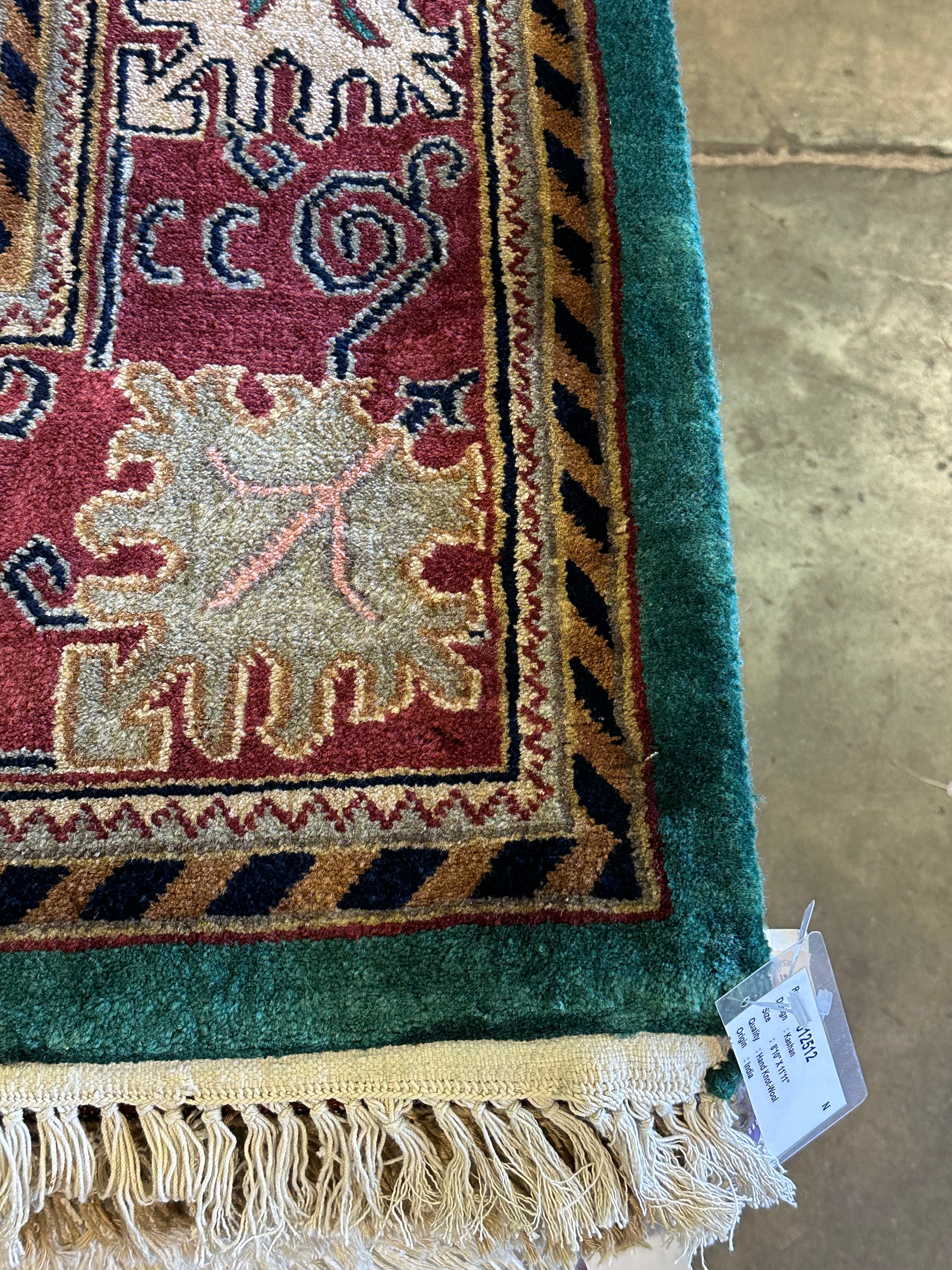 MyLinh Bender 8.8x11.9 Green Kashan Rug - CLEARANCE 30% off