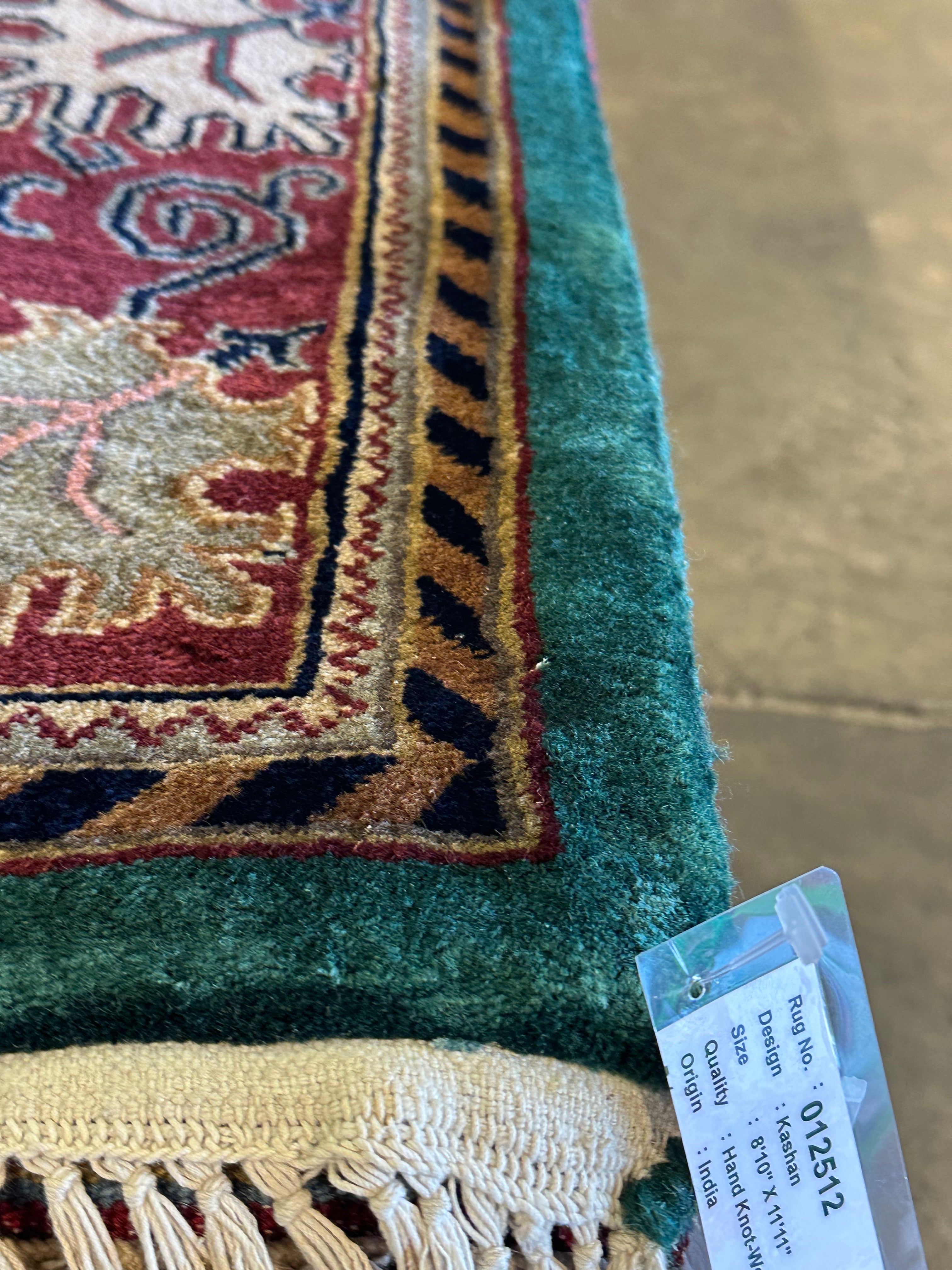 MyLinh Bender 8.8x11.9 Green Kashan Rug - CLEARANCE 30% off