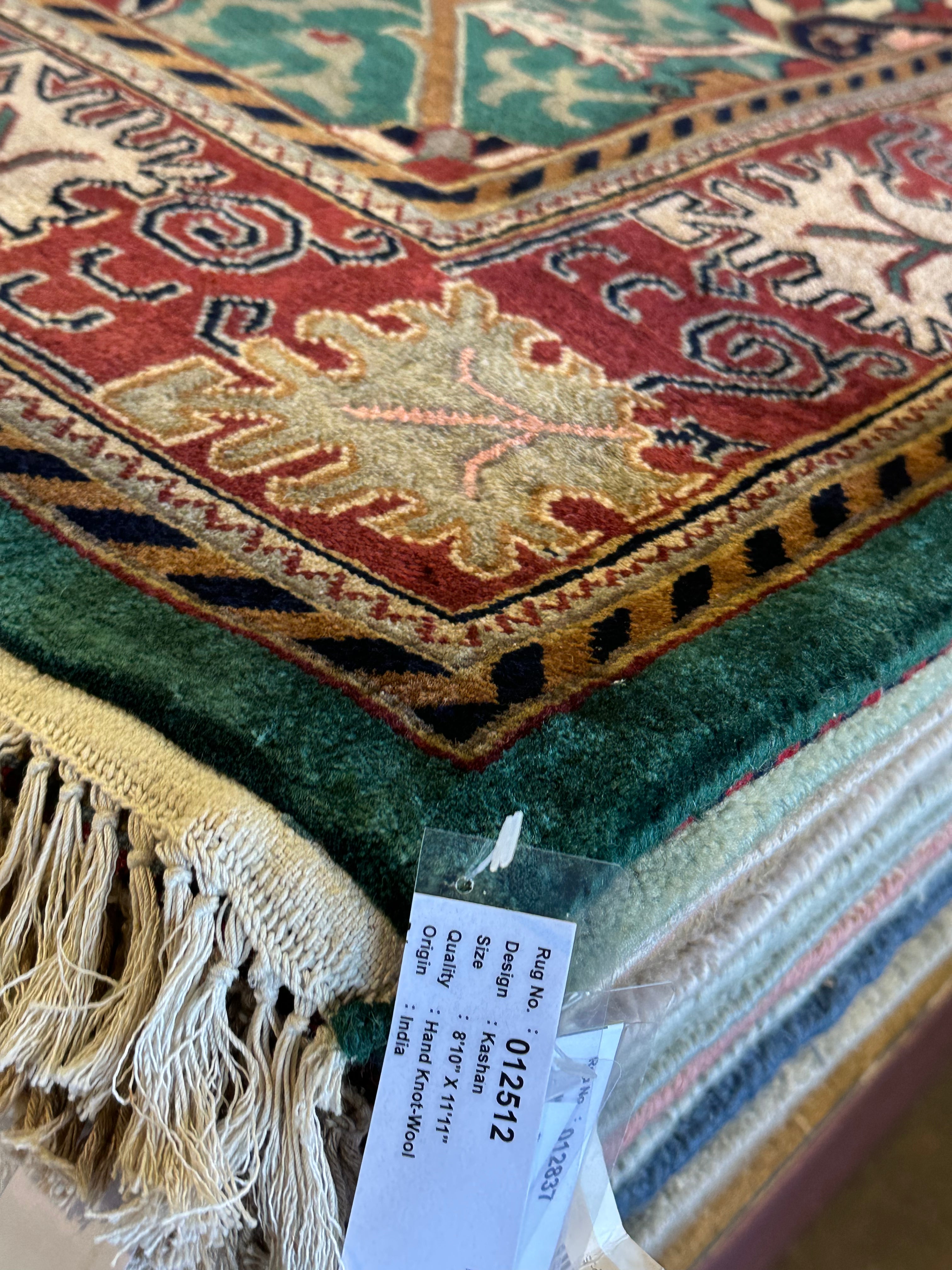 MyLinh Bender 8.8x11.9 Green Kashan Rug - CLEARANCE 30% off
