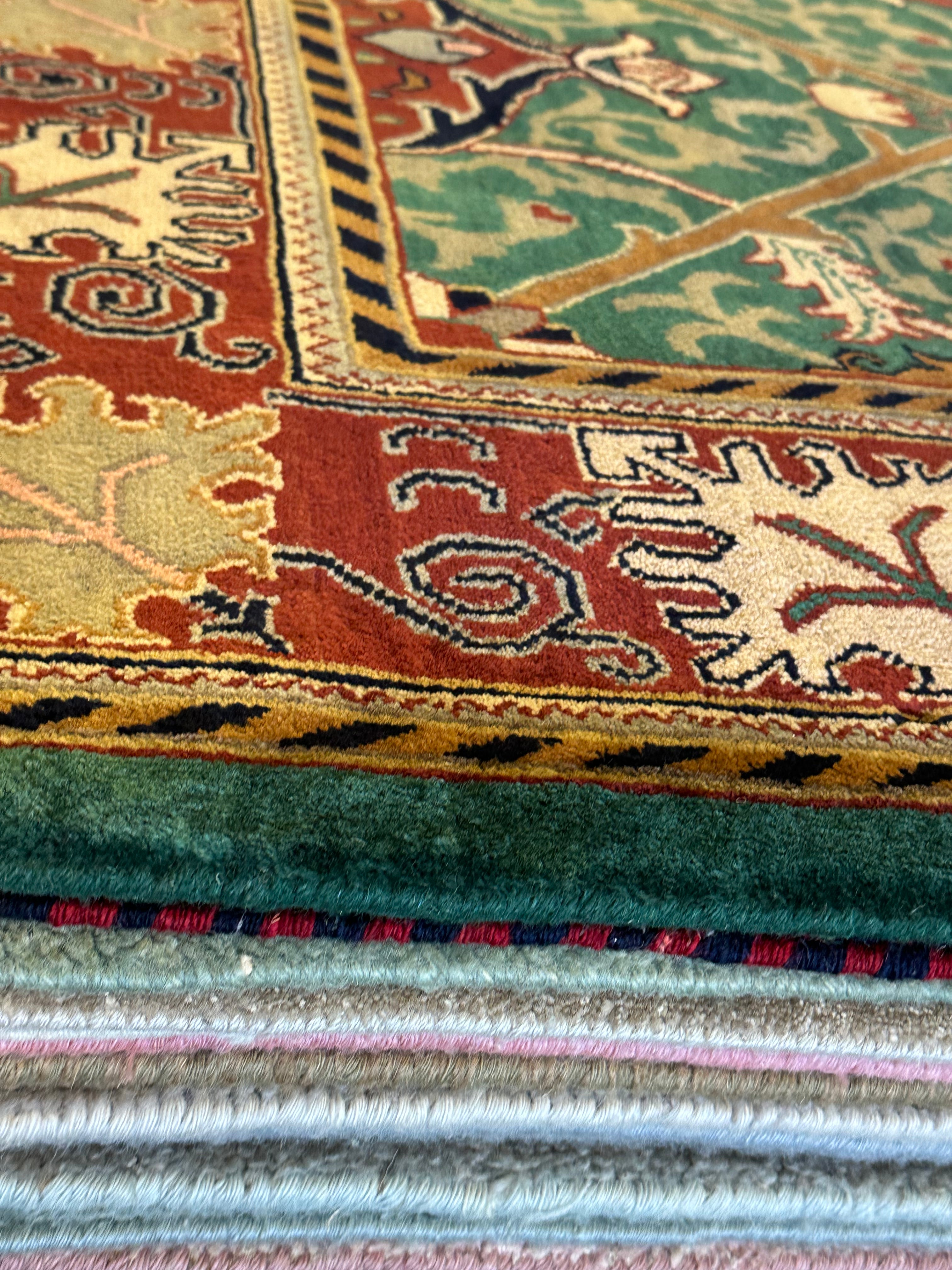 MyLinh Bender 8.8x11.9 Green Kashan Rug - CLEARANCE 30% off
