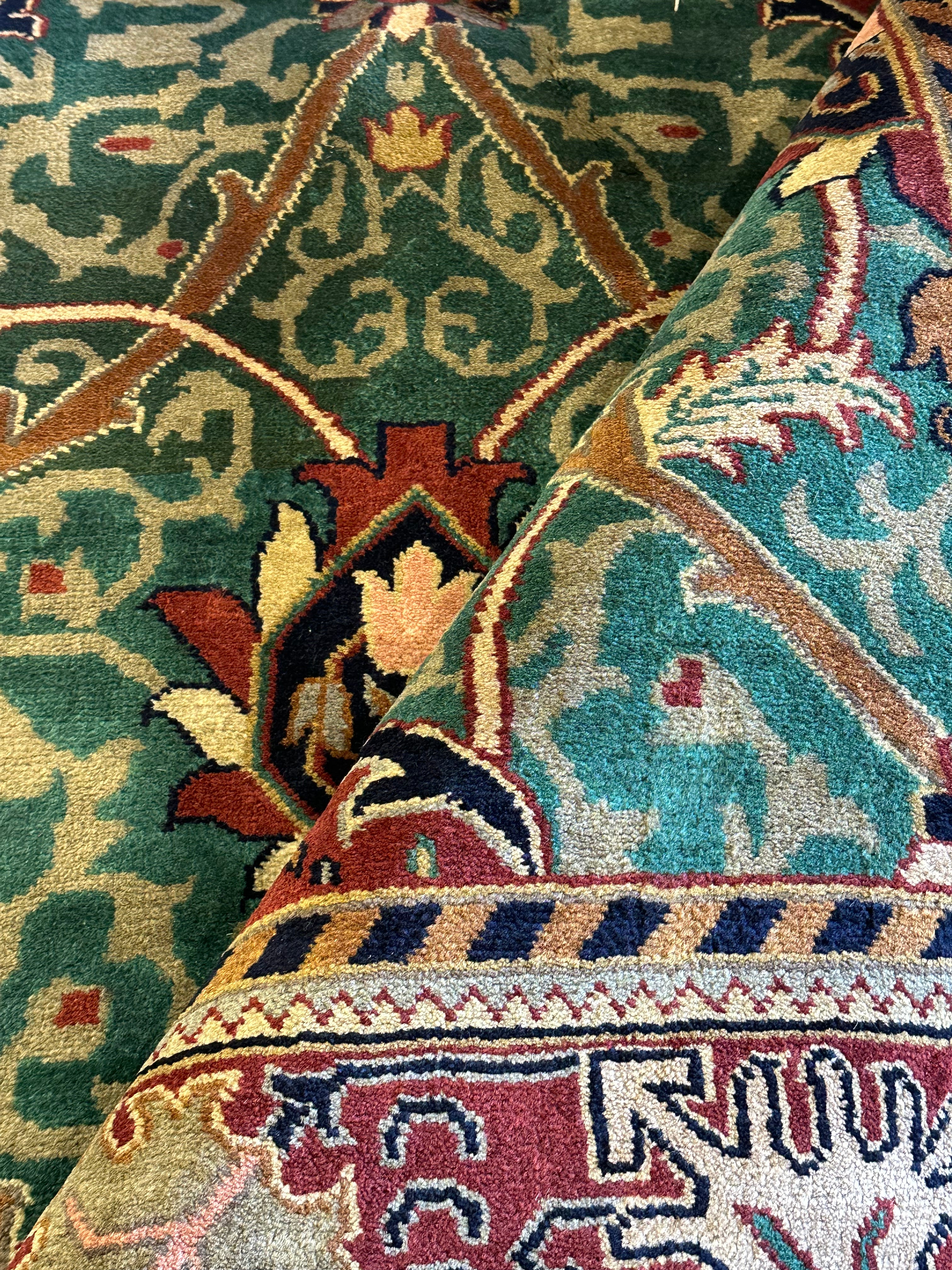 MyLinh Bender 8.8x11.9 Green Kashan Rug - CLEARANCE 30% off