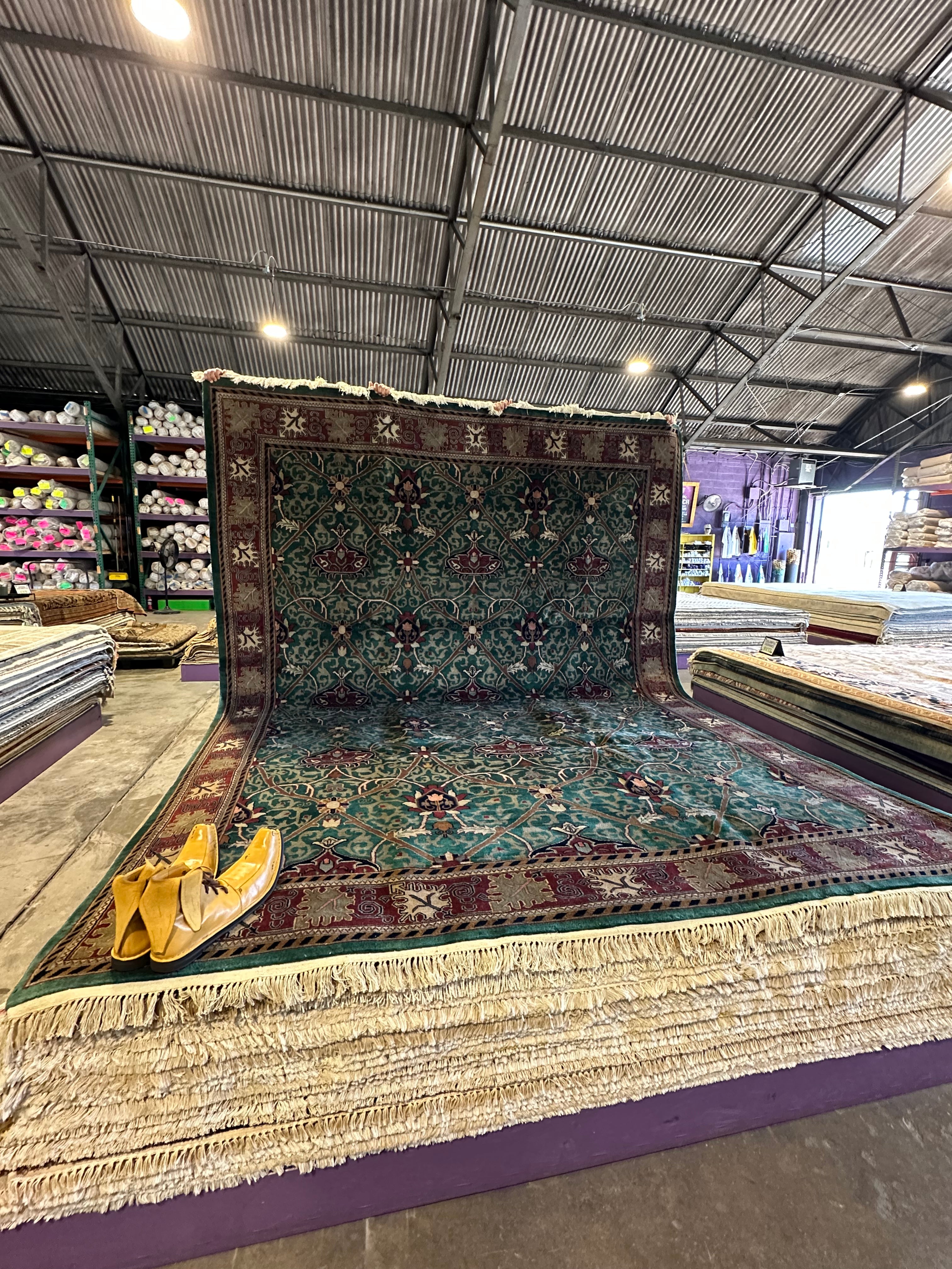 MyLinh Bender 8.8x11.9 Green Kashan Rug - CLEARANCE 30% off