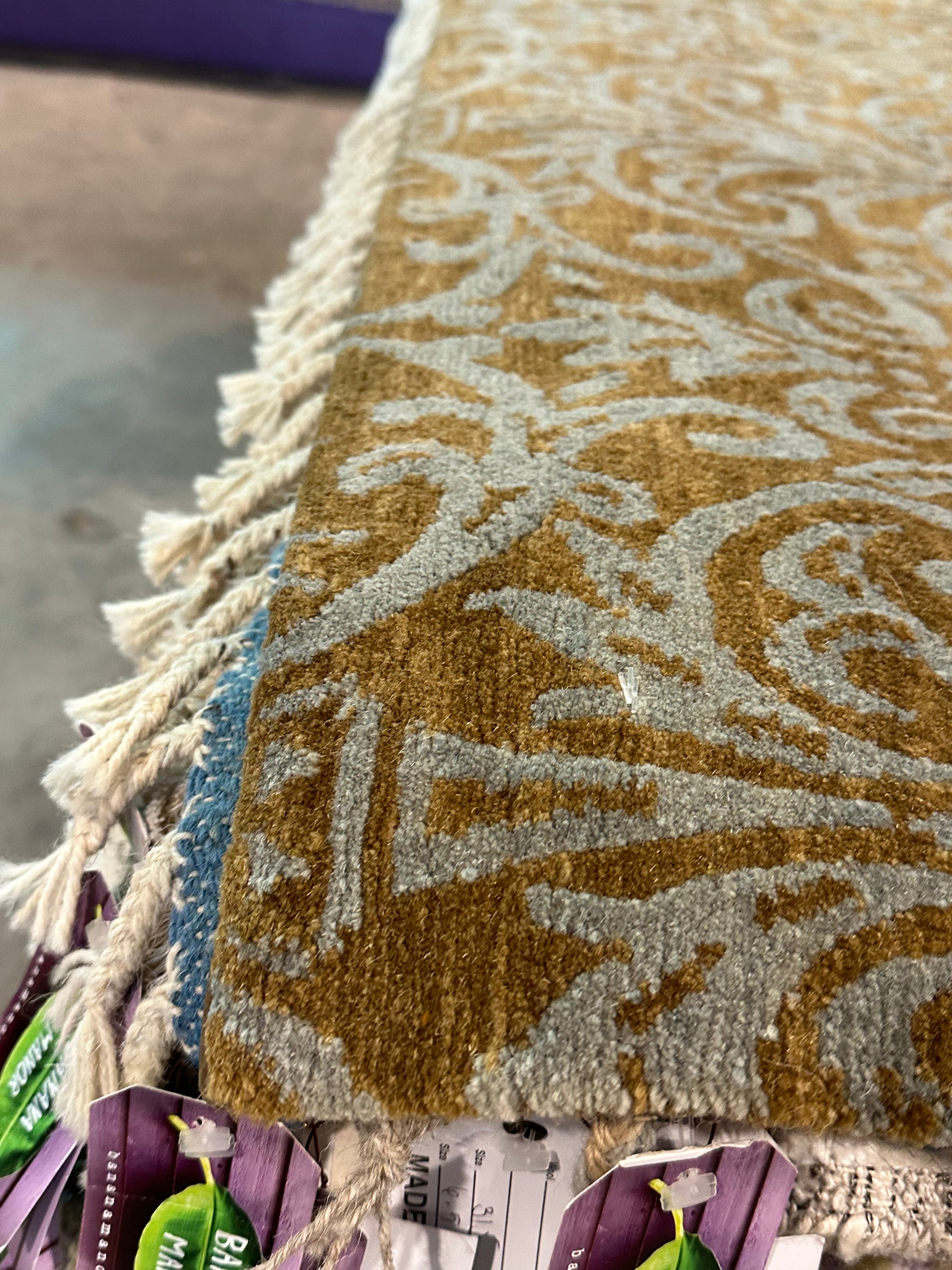 Jarrett Thomas 6x9 Wrought Iron Mocha Blue Tibetan Rug