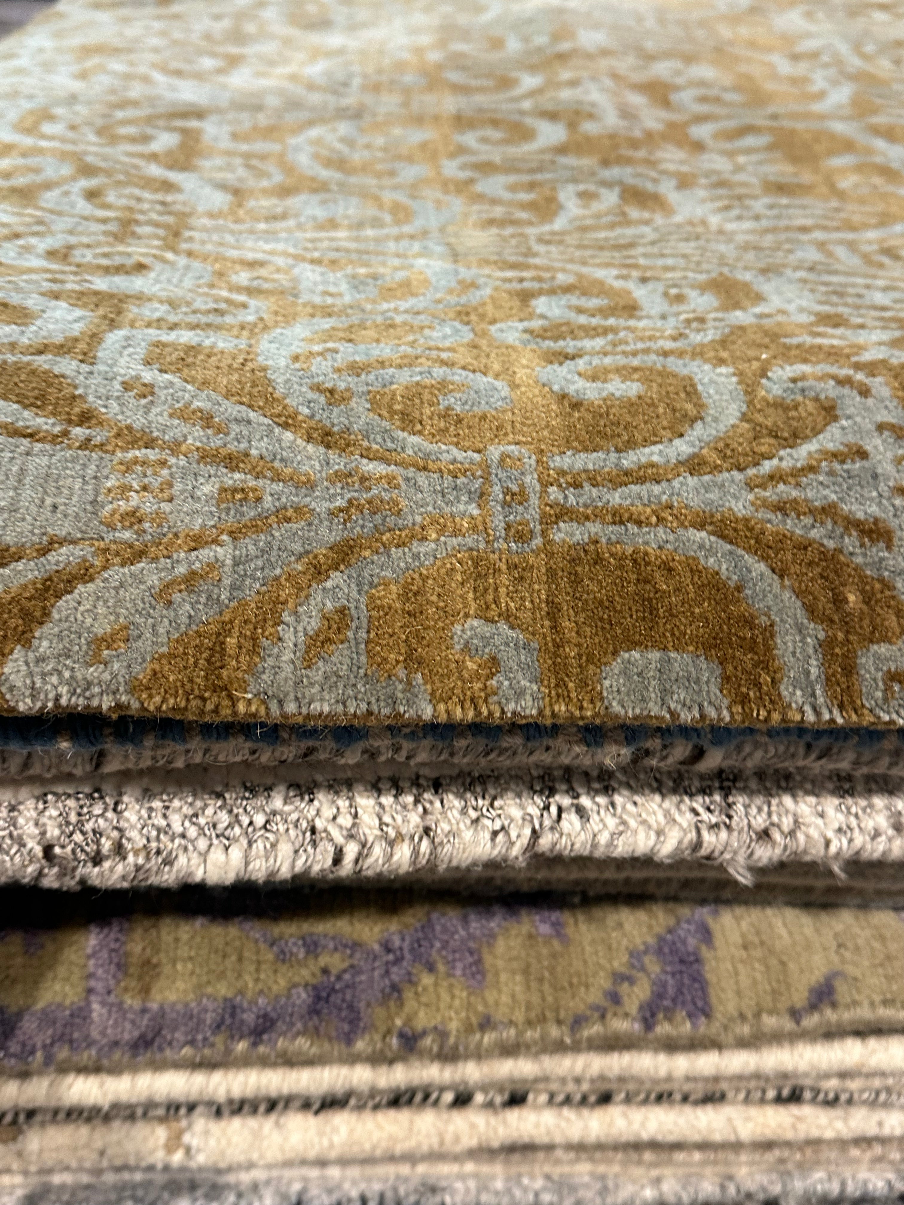 Jarrett Thomas 6x9 Wrought Iron Mocha Blue Tibetan Rug
