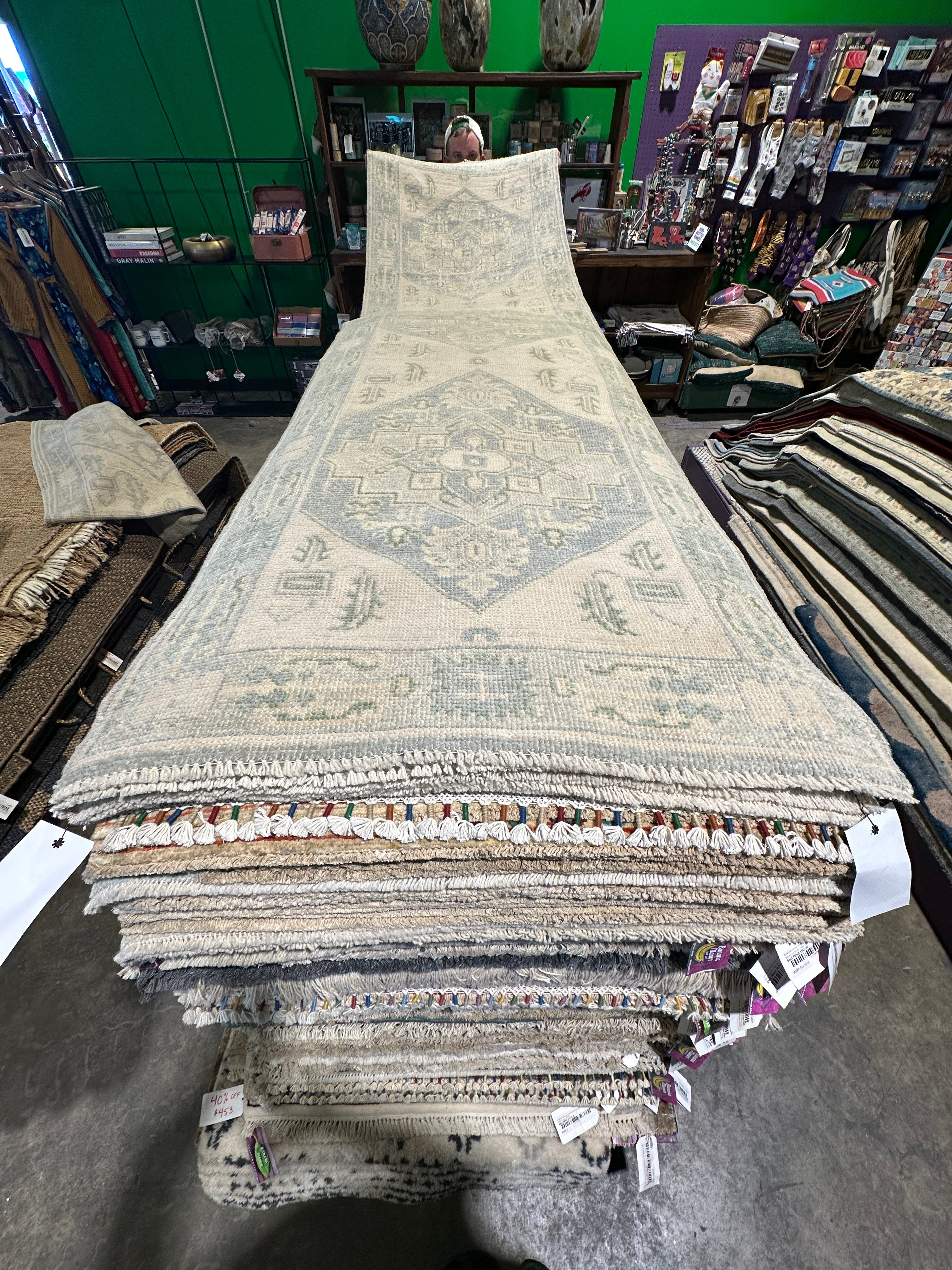 Lucy Hayes 2.9x9.9 Hand-Knotted Afghani Oushak Runner