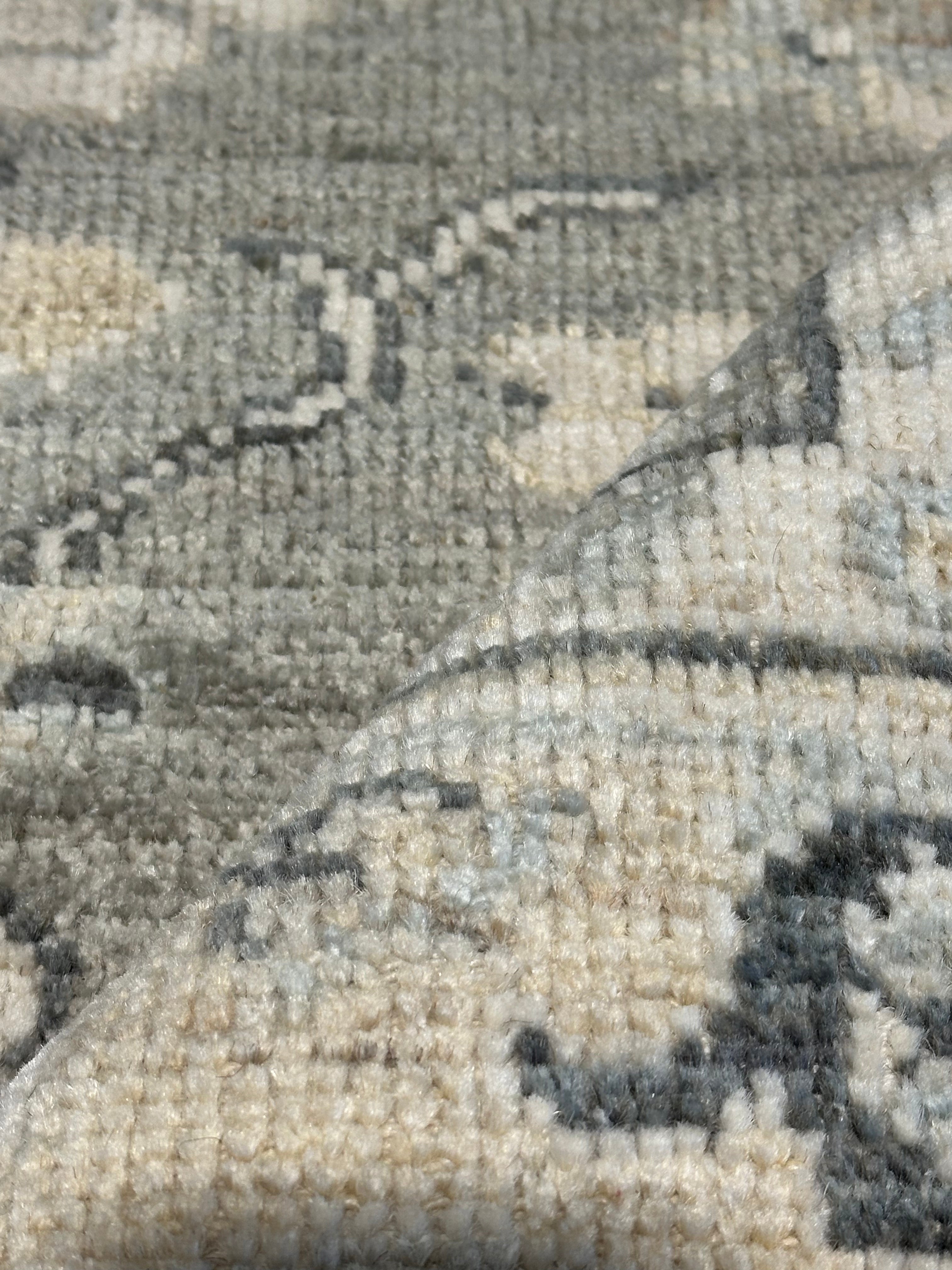 Jeni Meredith 4.10x5 Hand-Knotted Afghani Oushak