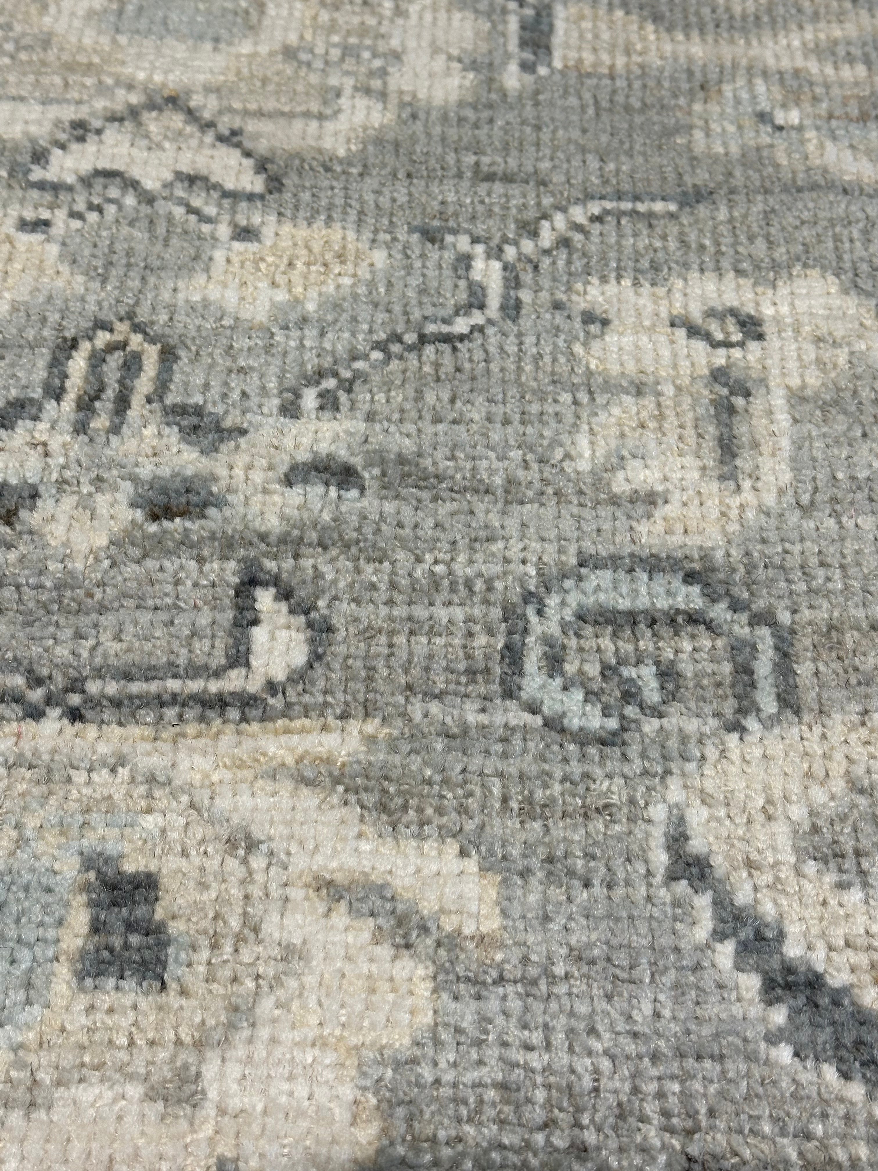 Jeni Meredith 4.10x5 Hand-Knotted Afghani Oushak