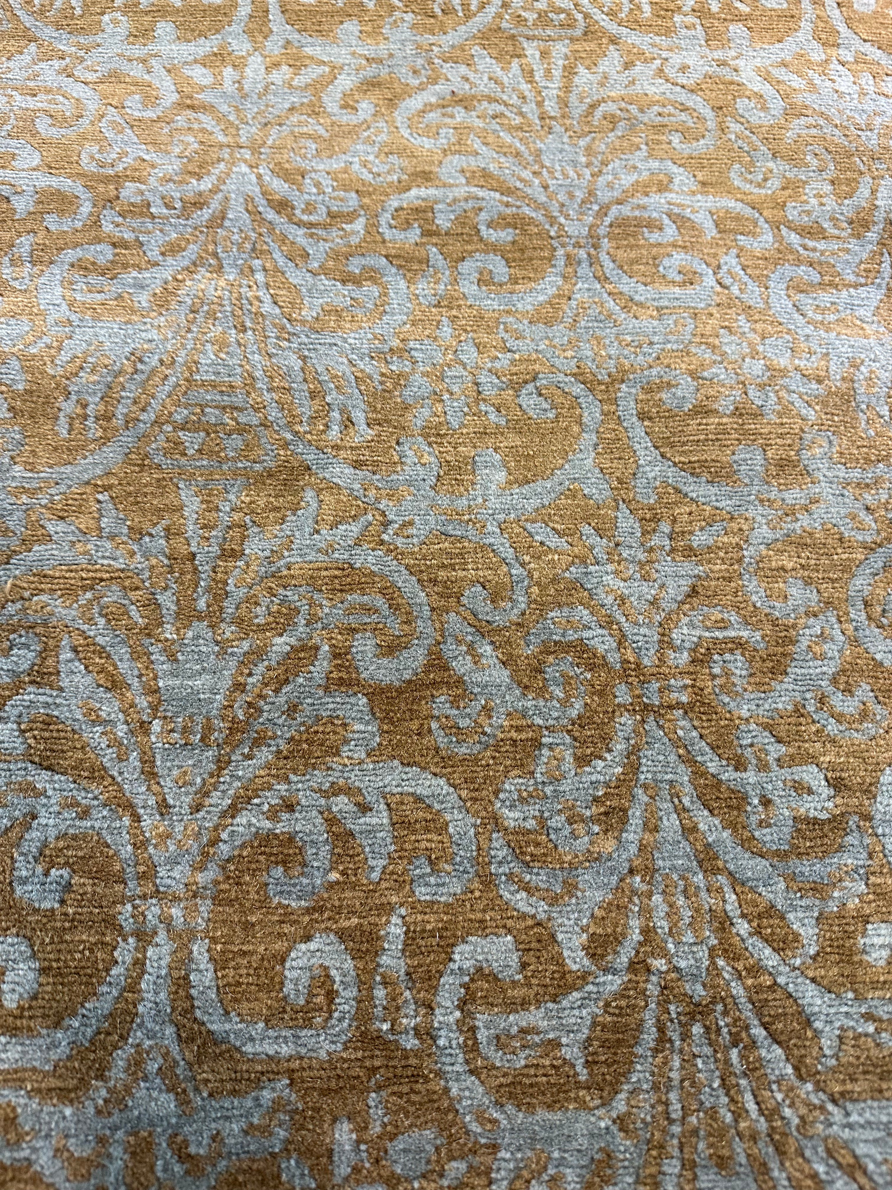 Ryan Albert 9x12 Wrought Iron Mocha Blue Tibetan Rug