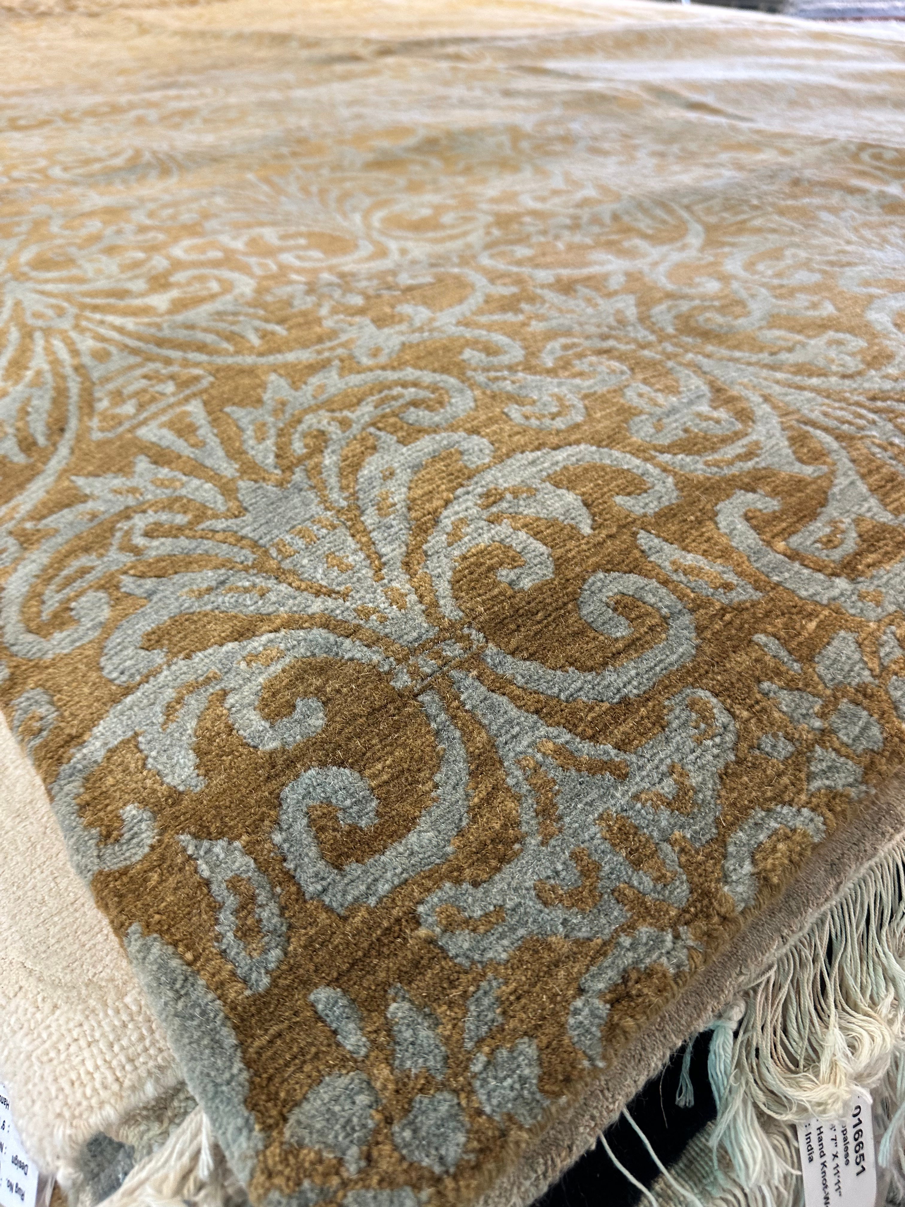Ryan Albert 9x12 Wrought Iron Mocha Blue Tibetan Rug