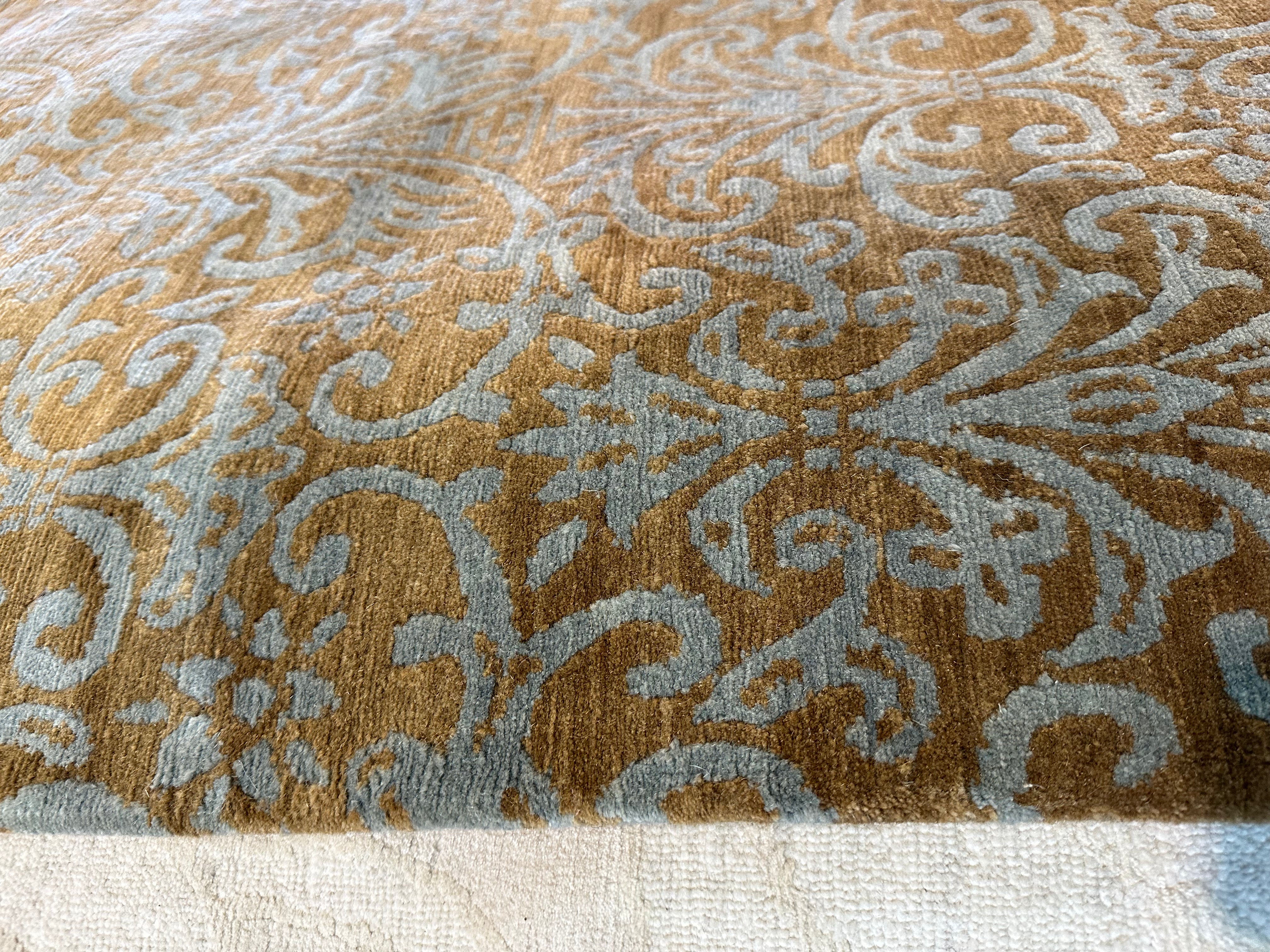 Ryan Albert 9x12 Wrought Iron Mocha Blue Tibetan Rug