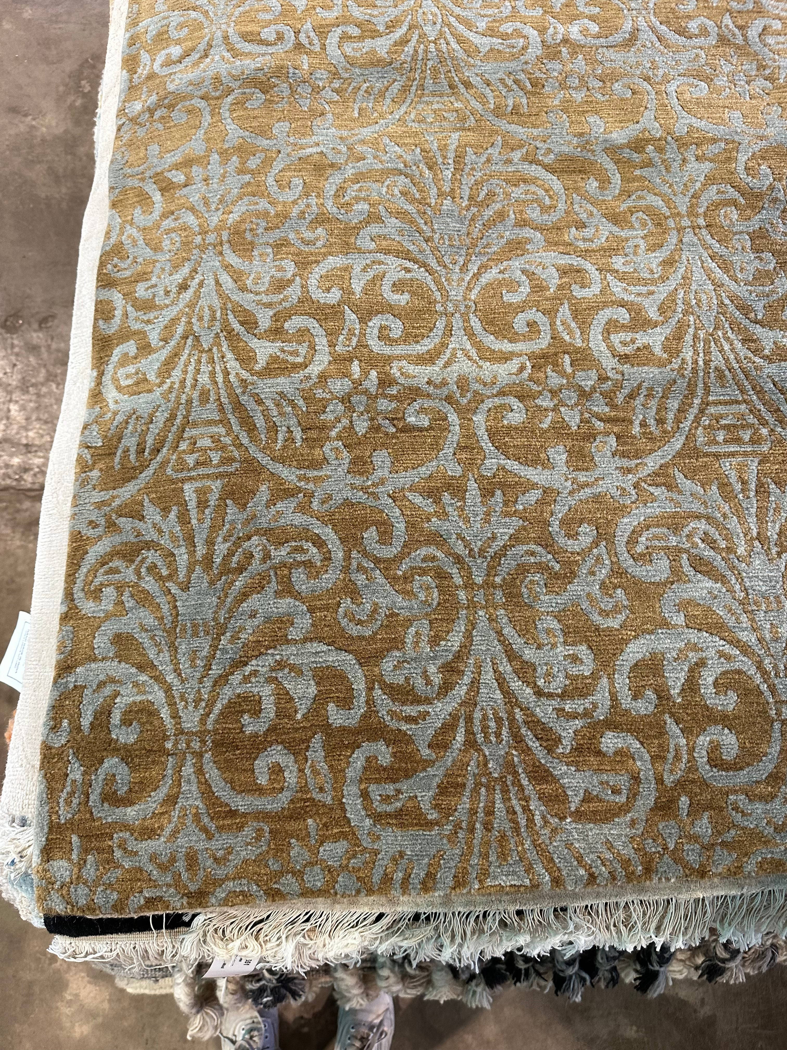 Ryan Albert 9x12 Wrought Iron Mocha Blue Tibetan Rug