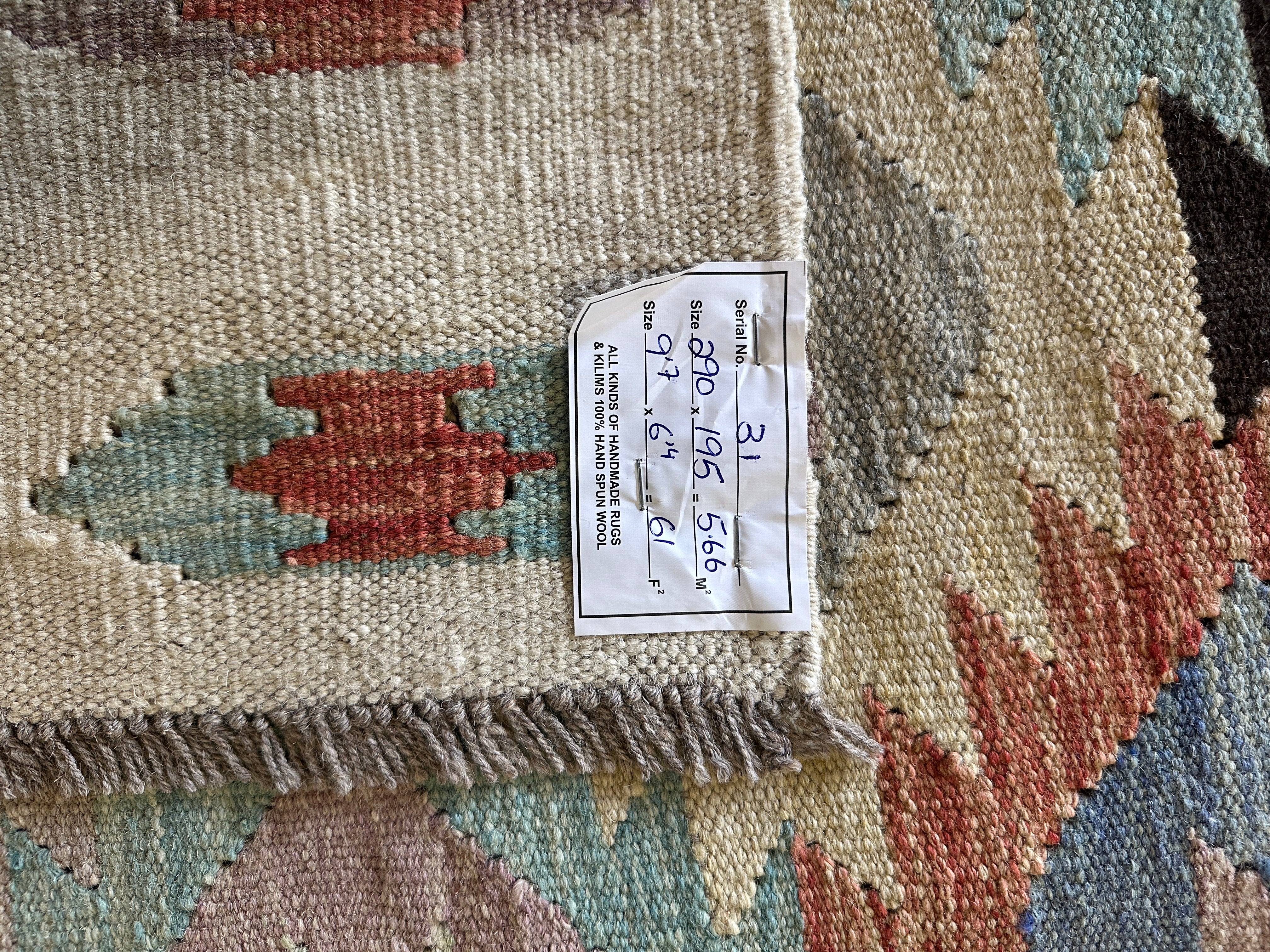 Bart Bass 6.4x9.7 Hand-Woven Durrie Multi-Colored Afghani Kilim