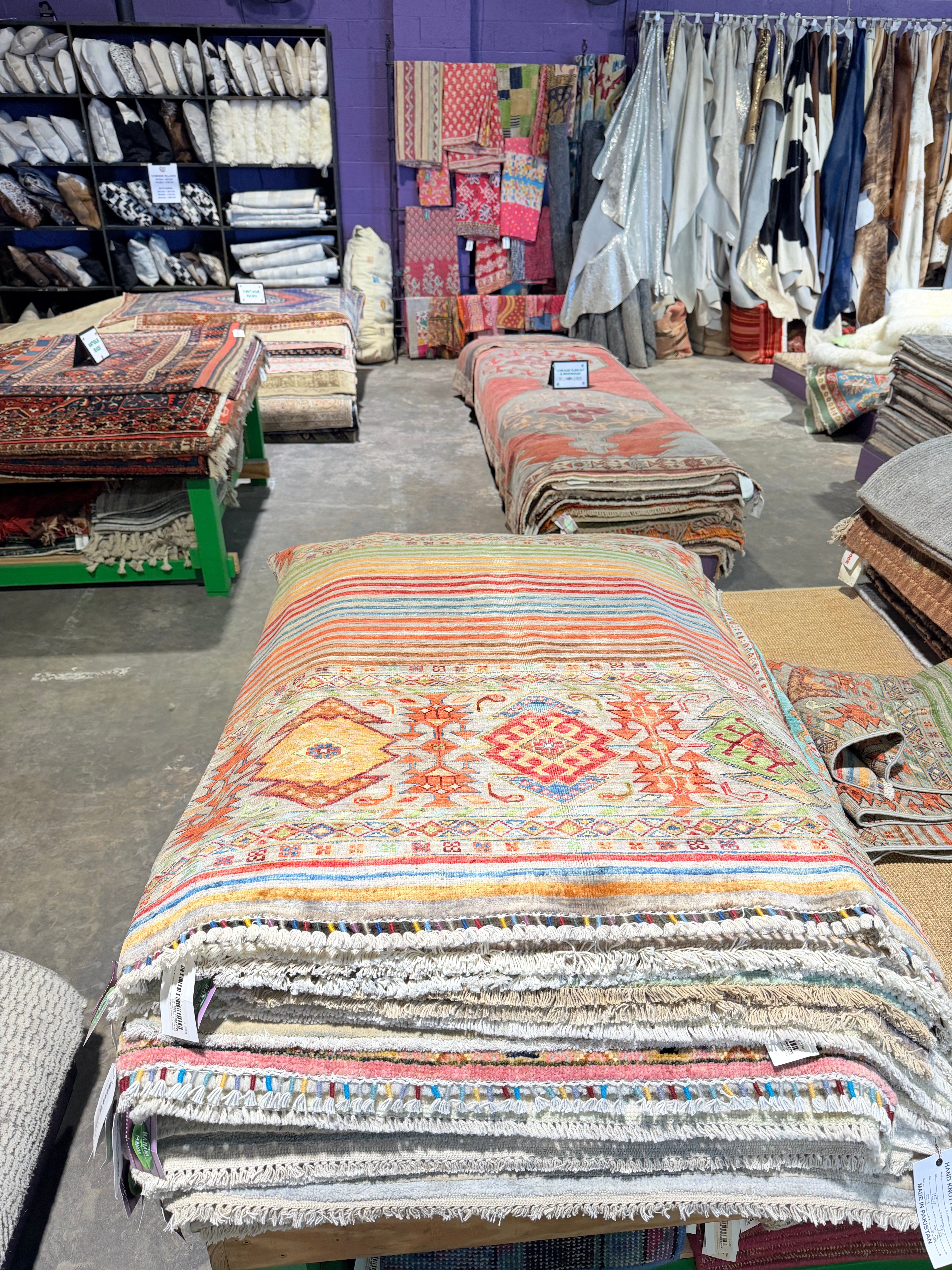 Britani Bateman 3.5x5.3 Silver Afghani Khorjin Rug