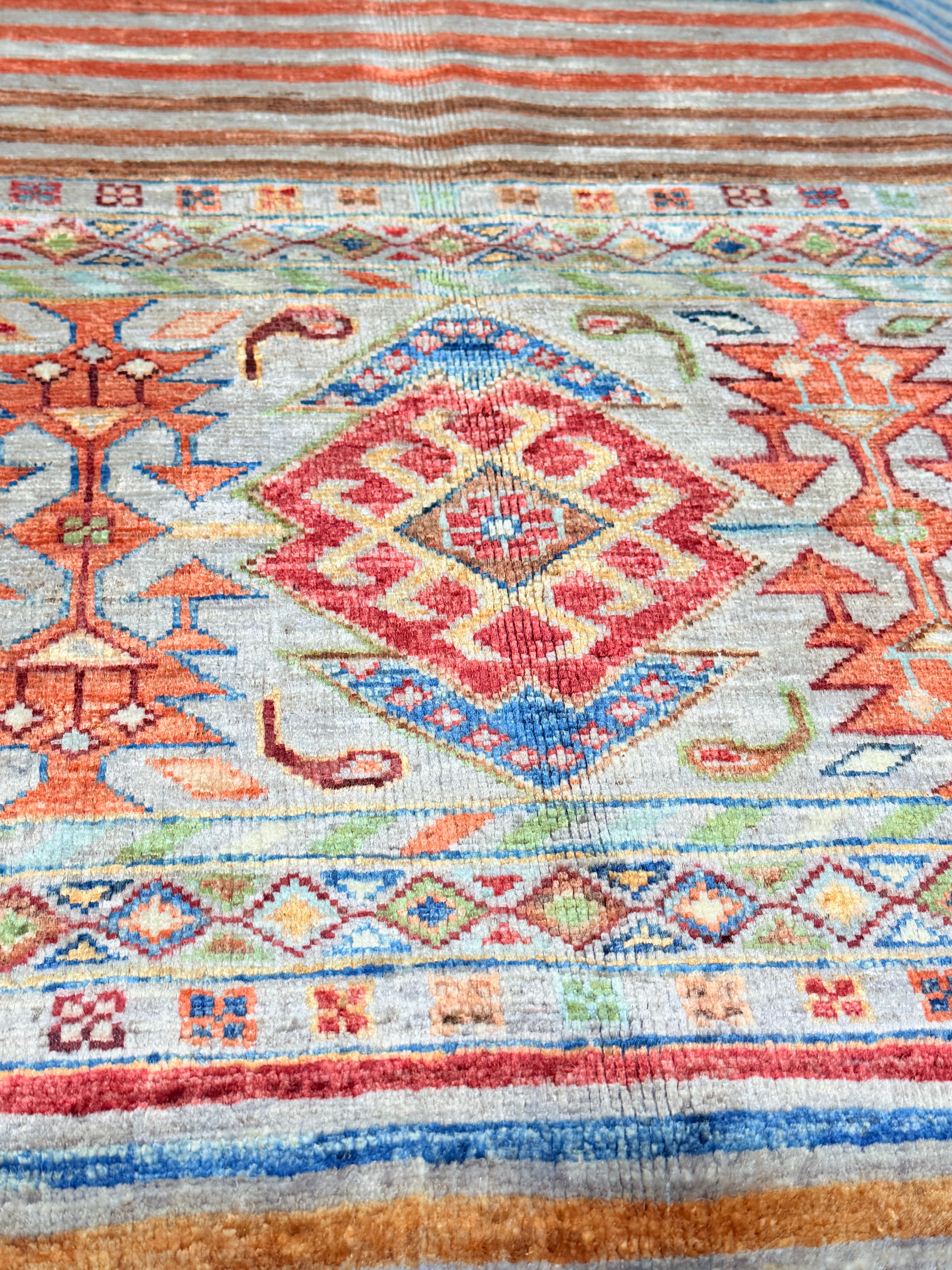 Britani Bateman 3.5x5.3 Silver Afghani Khorjin Rug