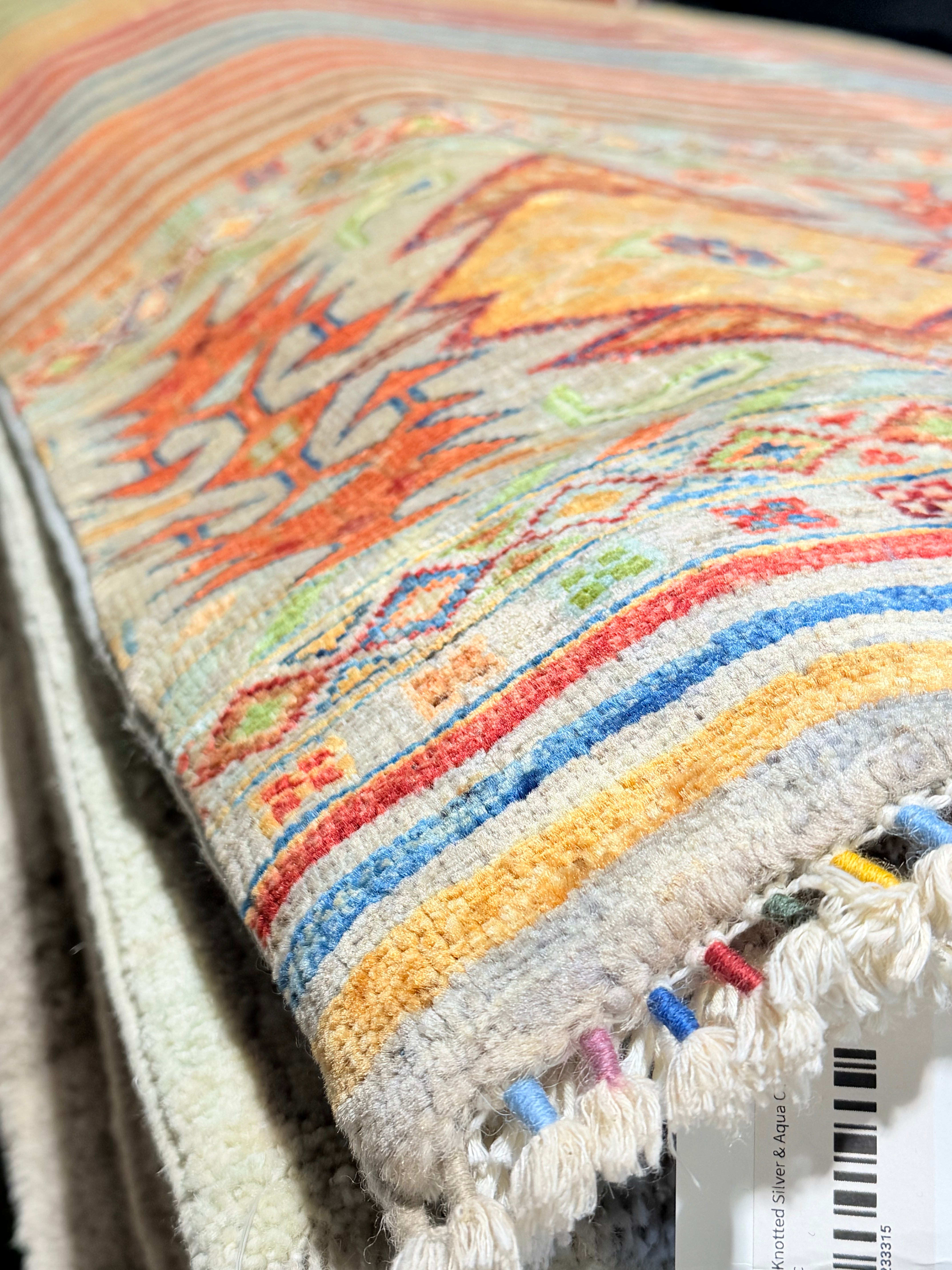 Britani Bateman 3.5x5.3 Silver Afghani Khorjin Rug