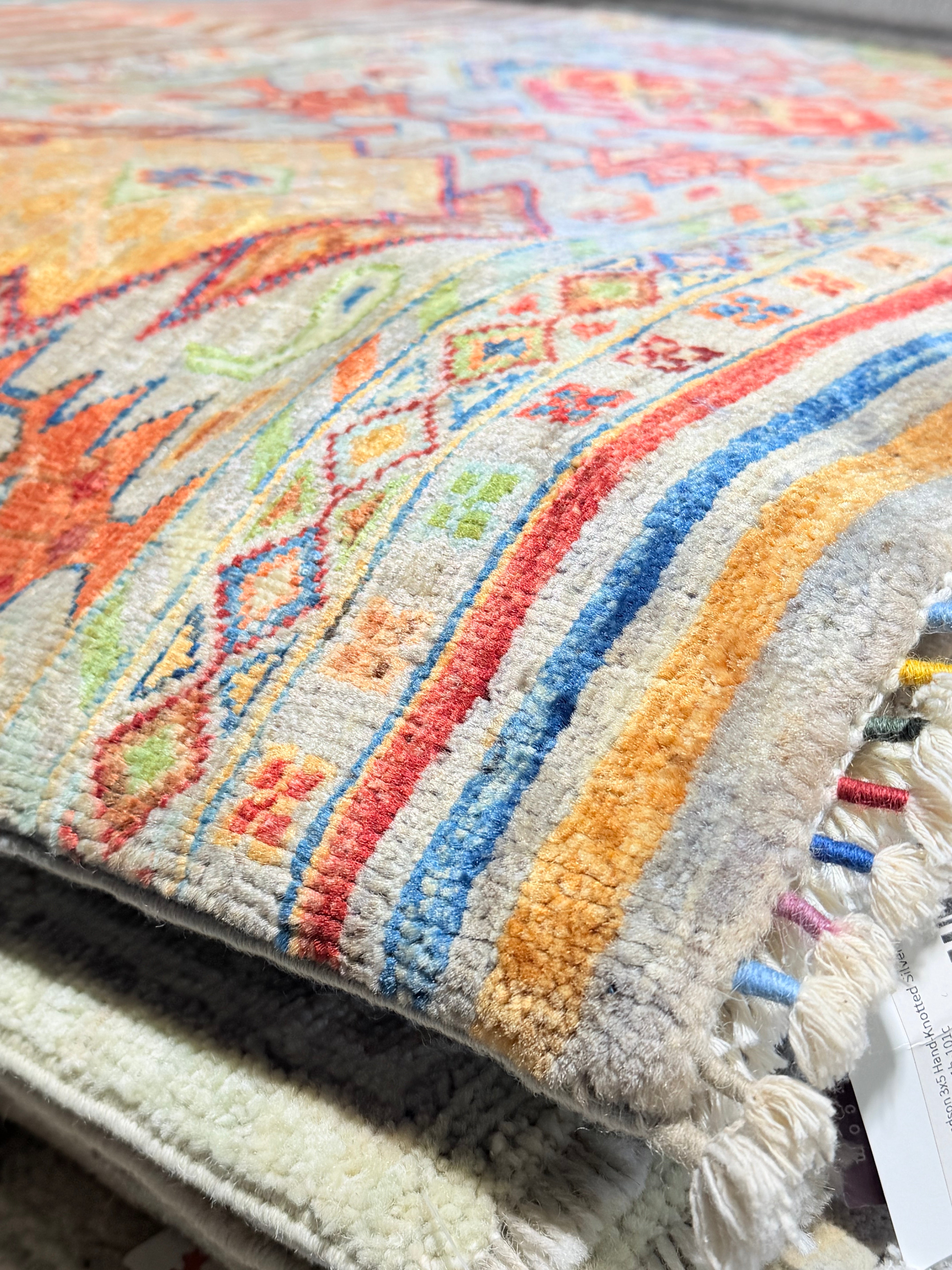 Britani Bateman 3.5x5.3 Silver Afghani Khorjin Rug