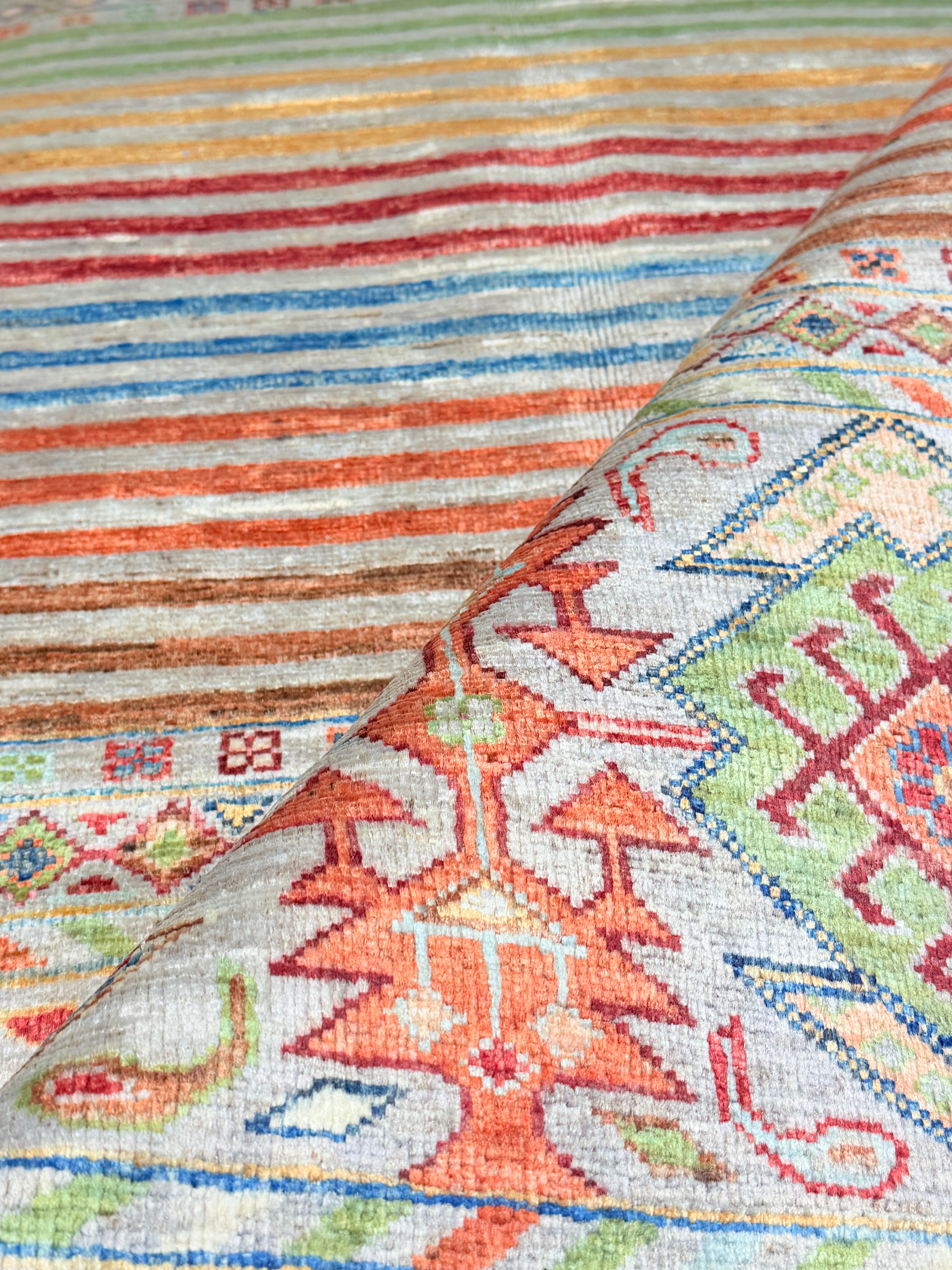 Britani Bateman 3.5x5.3 Silver Afghani Khorjin Rug