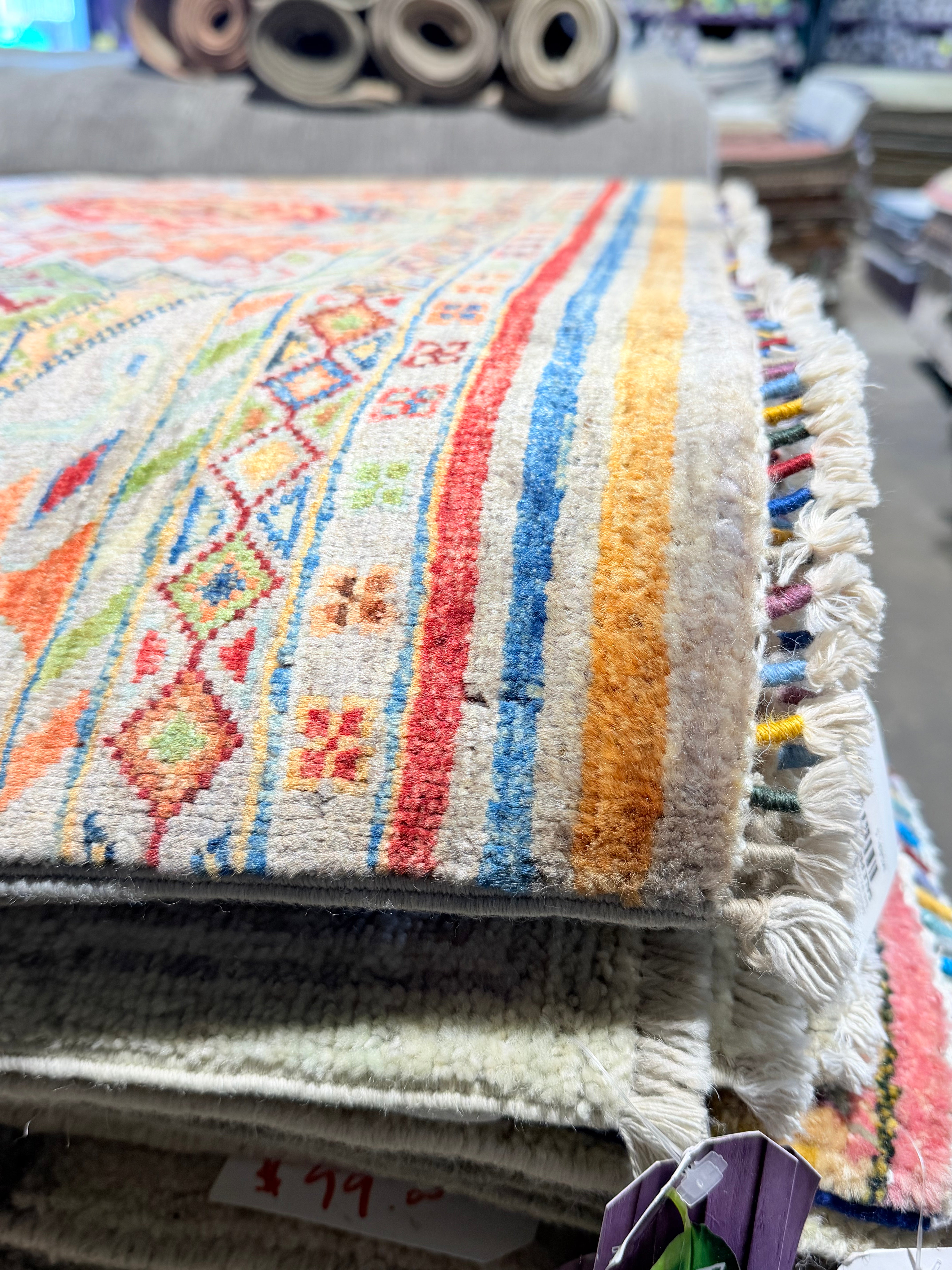 Ashlyn Stallings 3.3x5.3 Silver/Grey Afghani Khorjin Rug