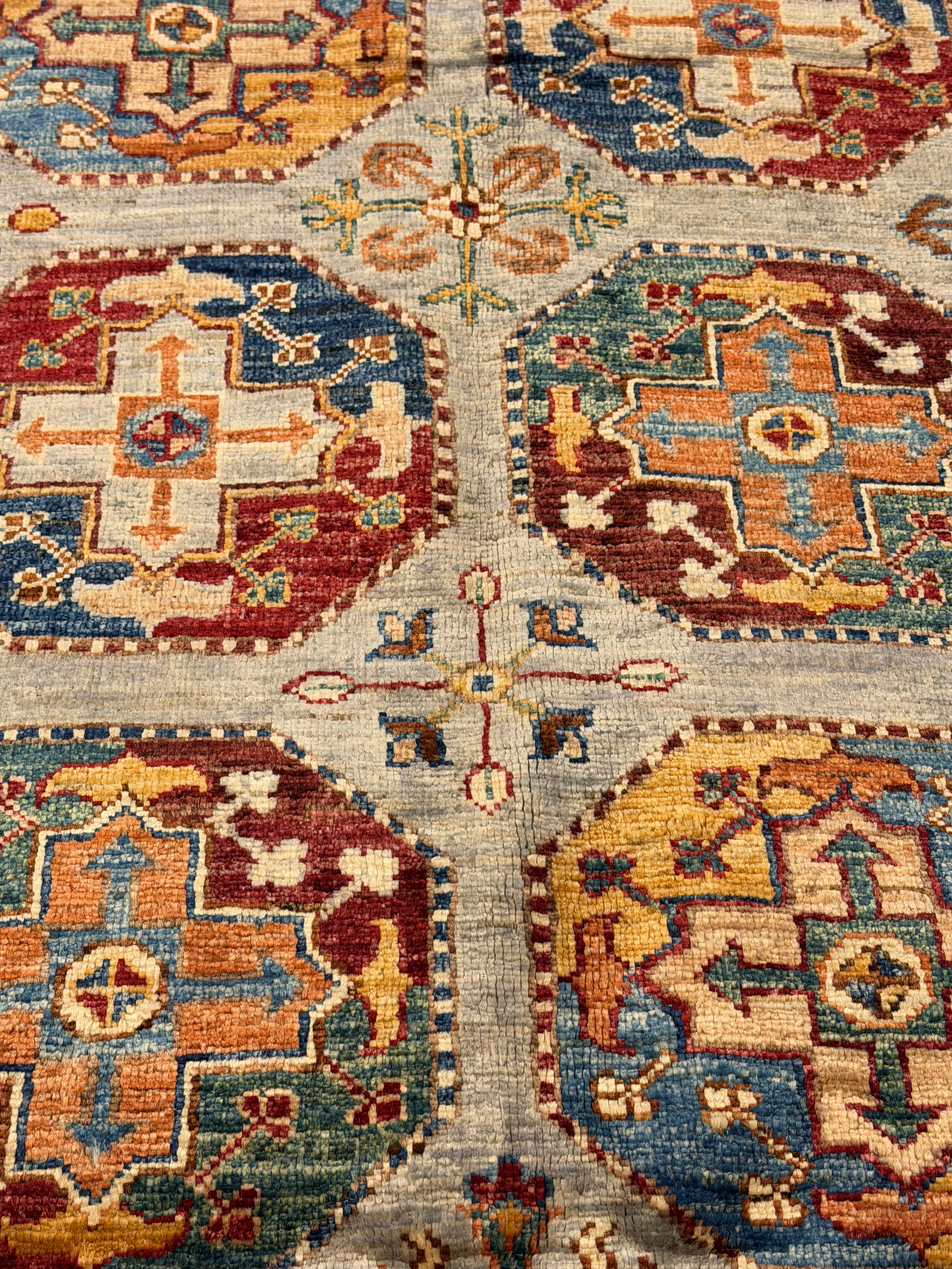 Jennie Nguyen 5.8x8.2 Silver/Grey Afghani Waziri Rug