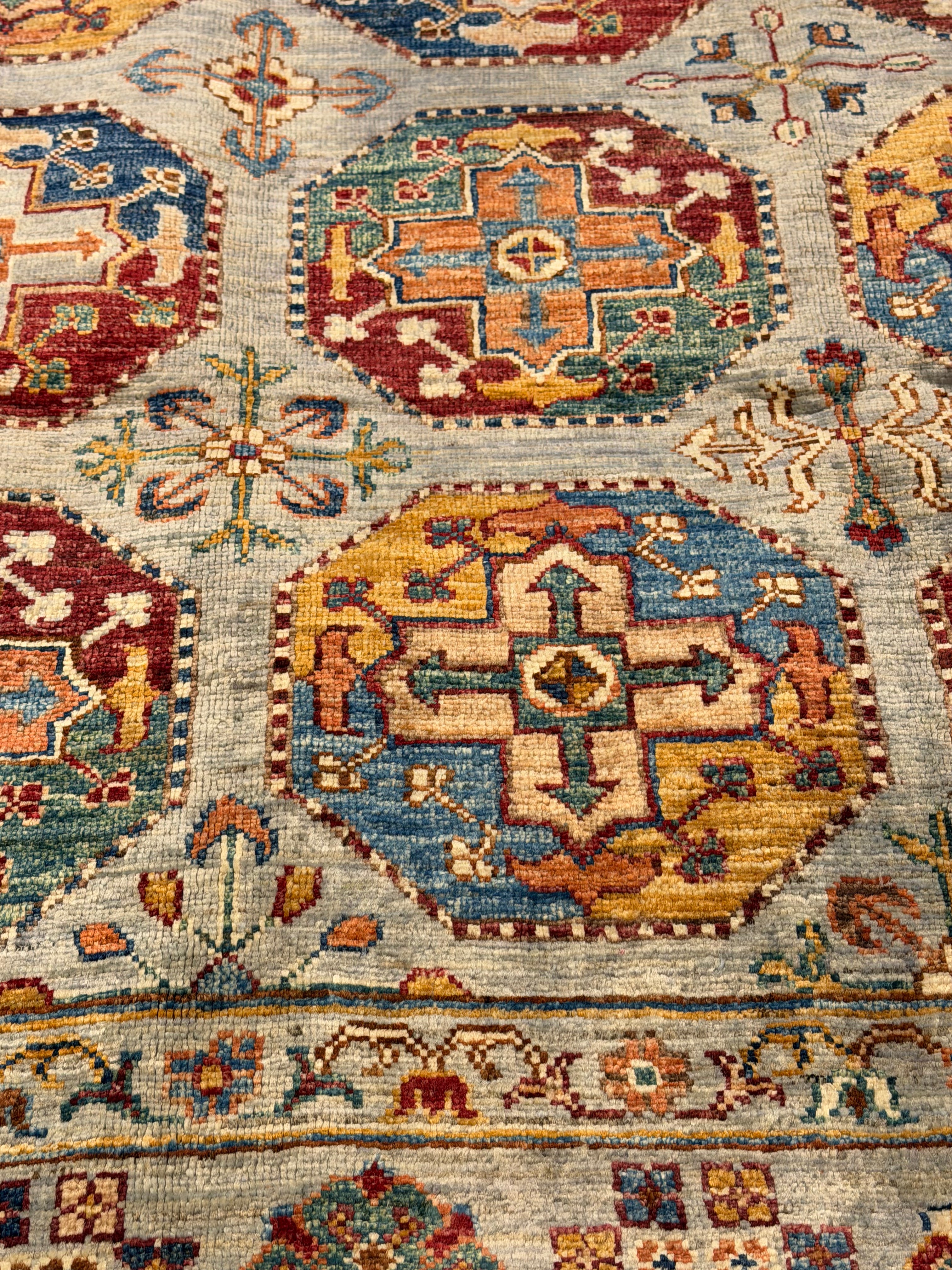 Jennie Nguyen 5.8x8.2 Silver/Grey Afghani Waziri Rug