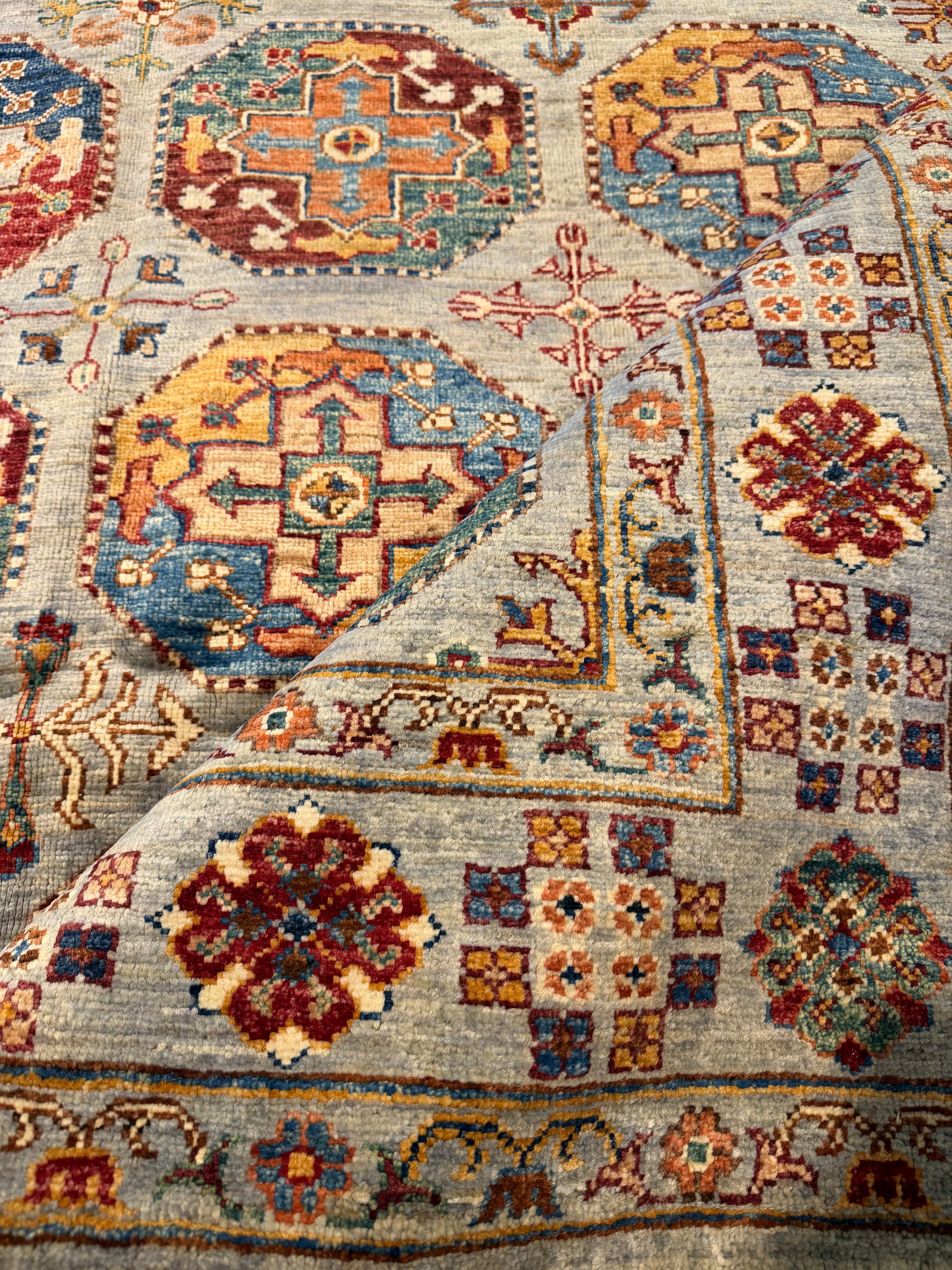 Jennie Nguyen 5.8x8.2 Silver/Grey Afghani Waziri Rug