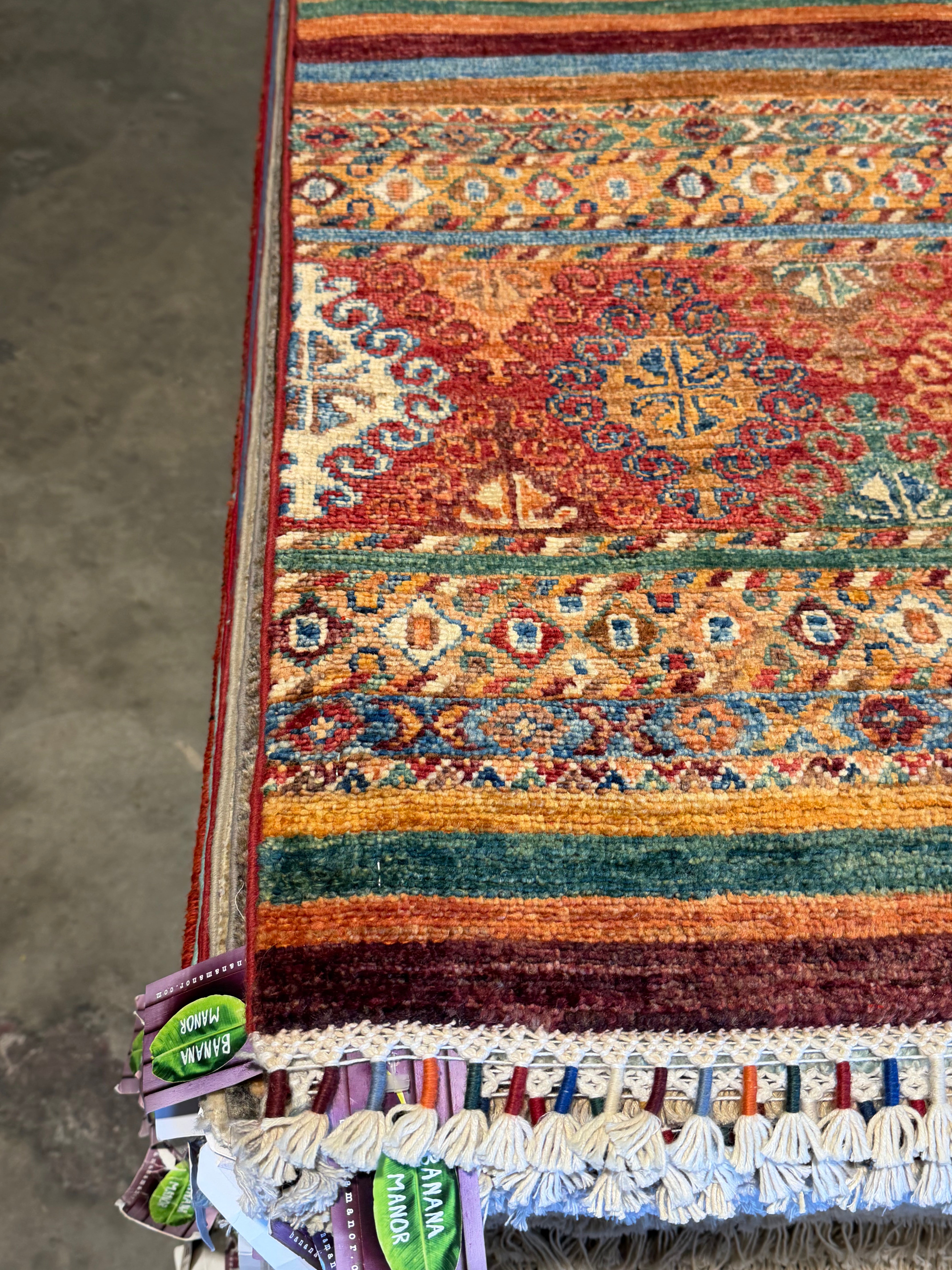 Diana Lovell 6.7x10.5 Orange Afghani Khorjin Rug