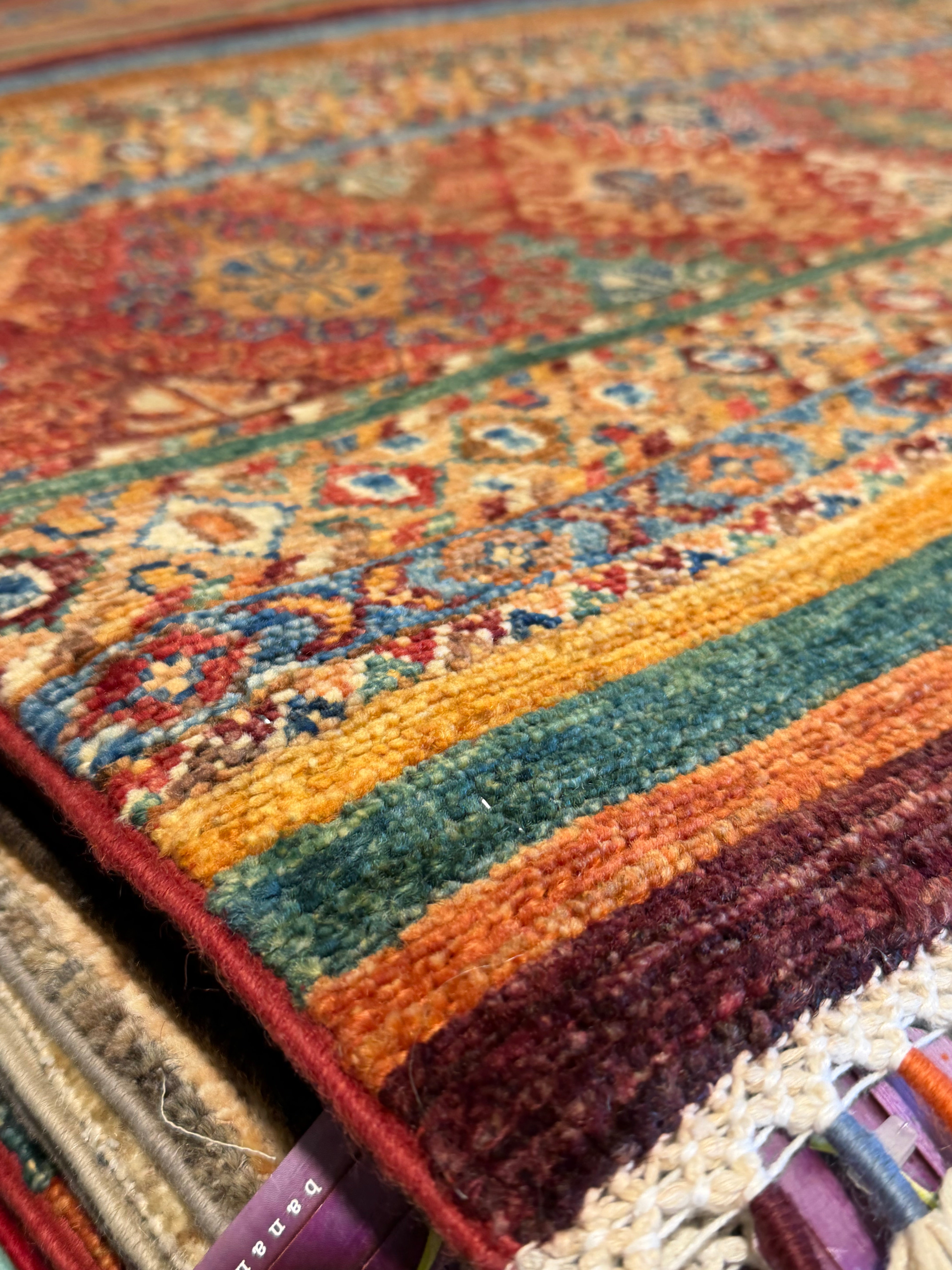 Diana Lovell 6.7x10.5 Orange Afghani Khorjin Rug