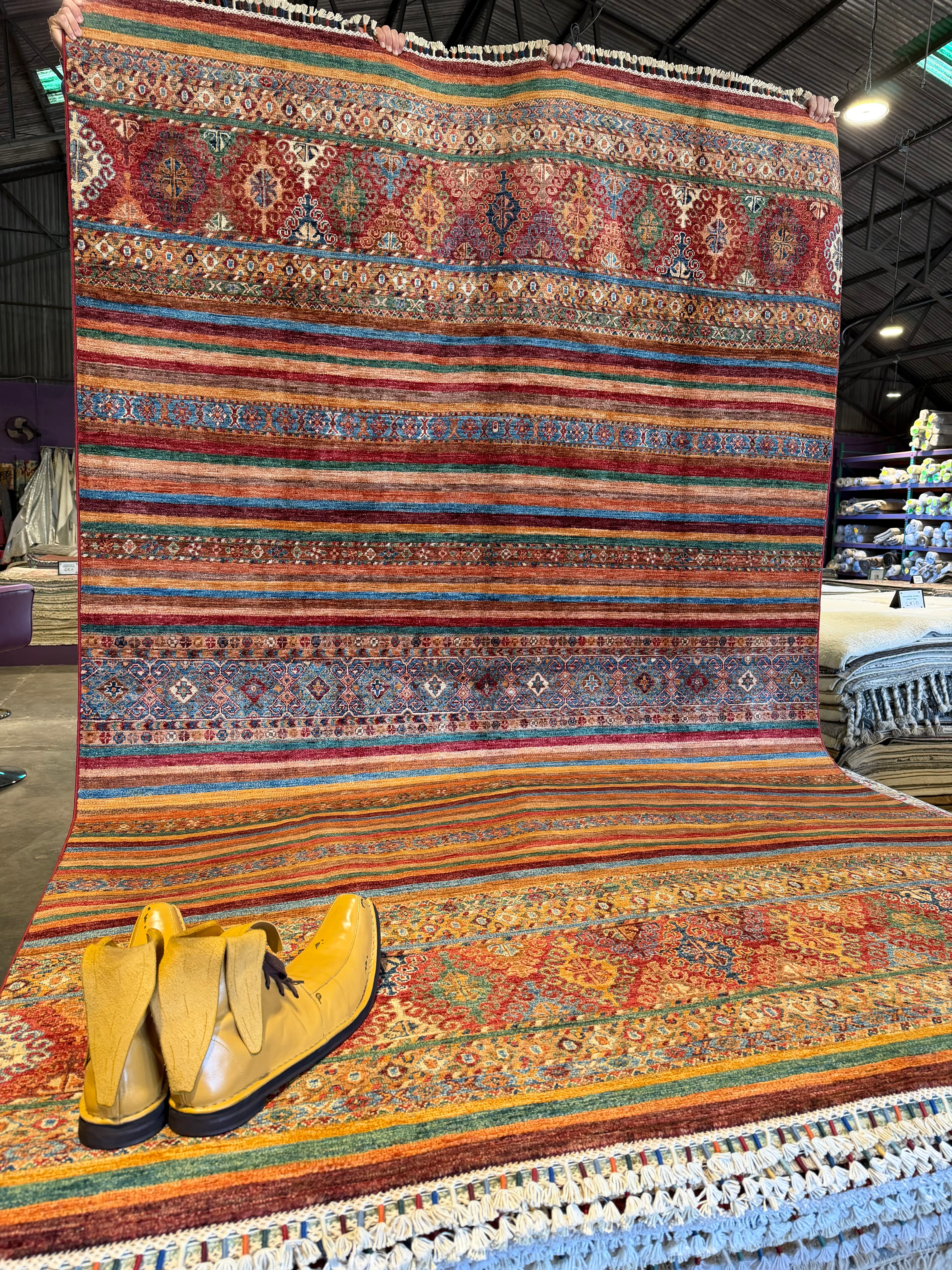 Diana Lovell 6.7x10.5 Orange Afghani Khorjin Rug