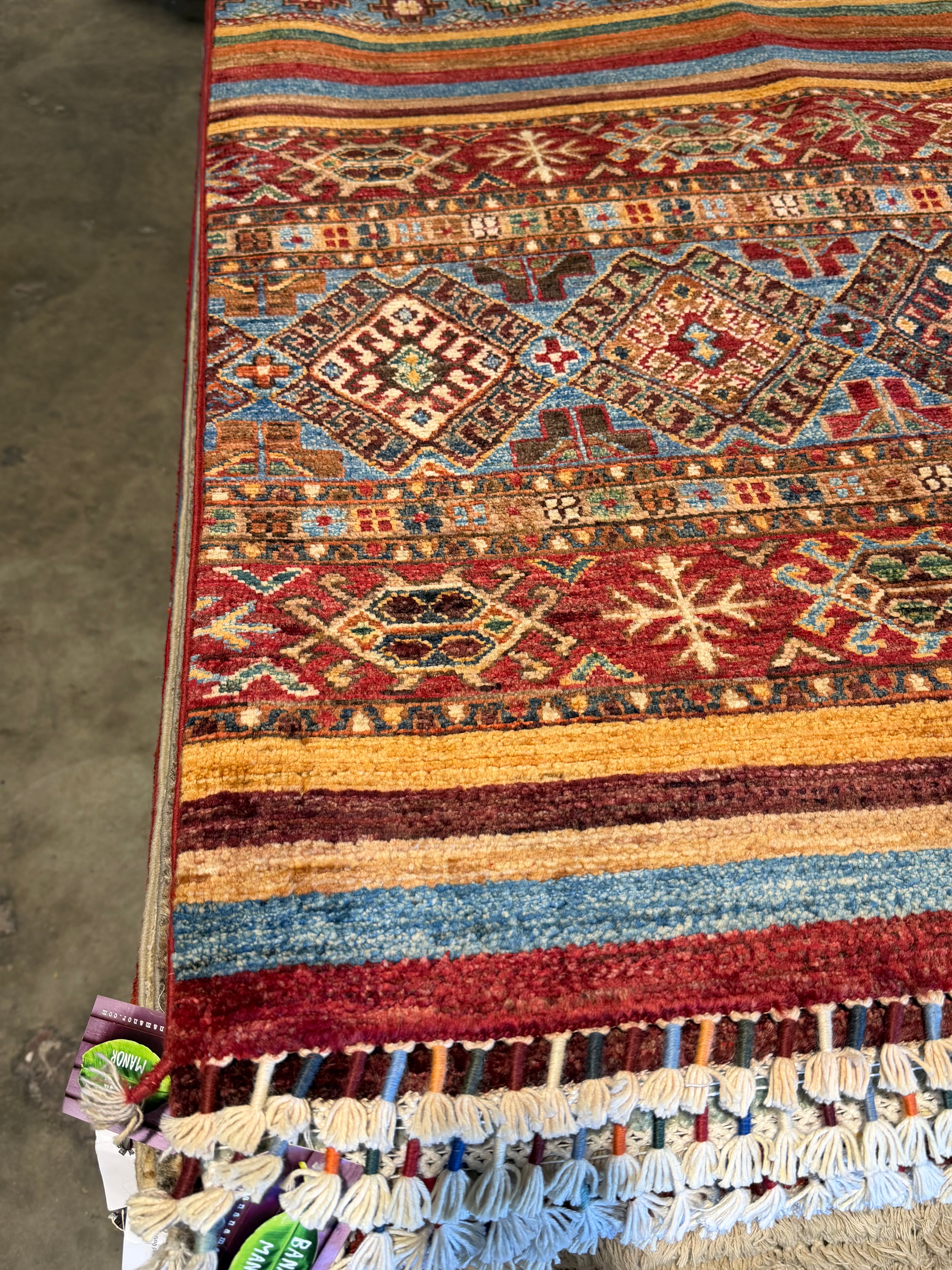 Barb Willis 6.10x9.10 Orange Afghani Khorjin Rug