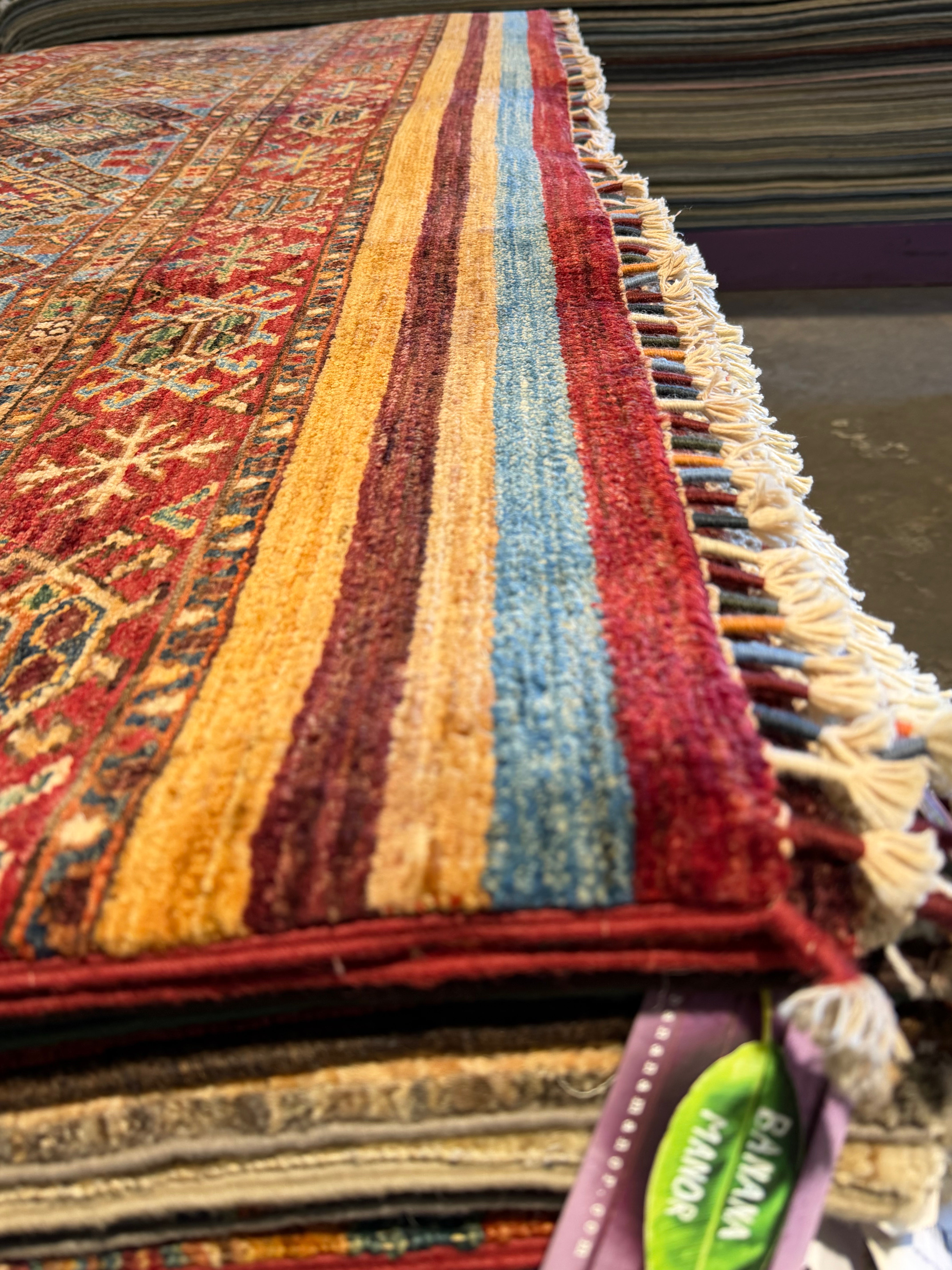 Barb Willis 6.10x9.10 Orange Afghani Khorjin Rug