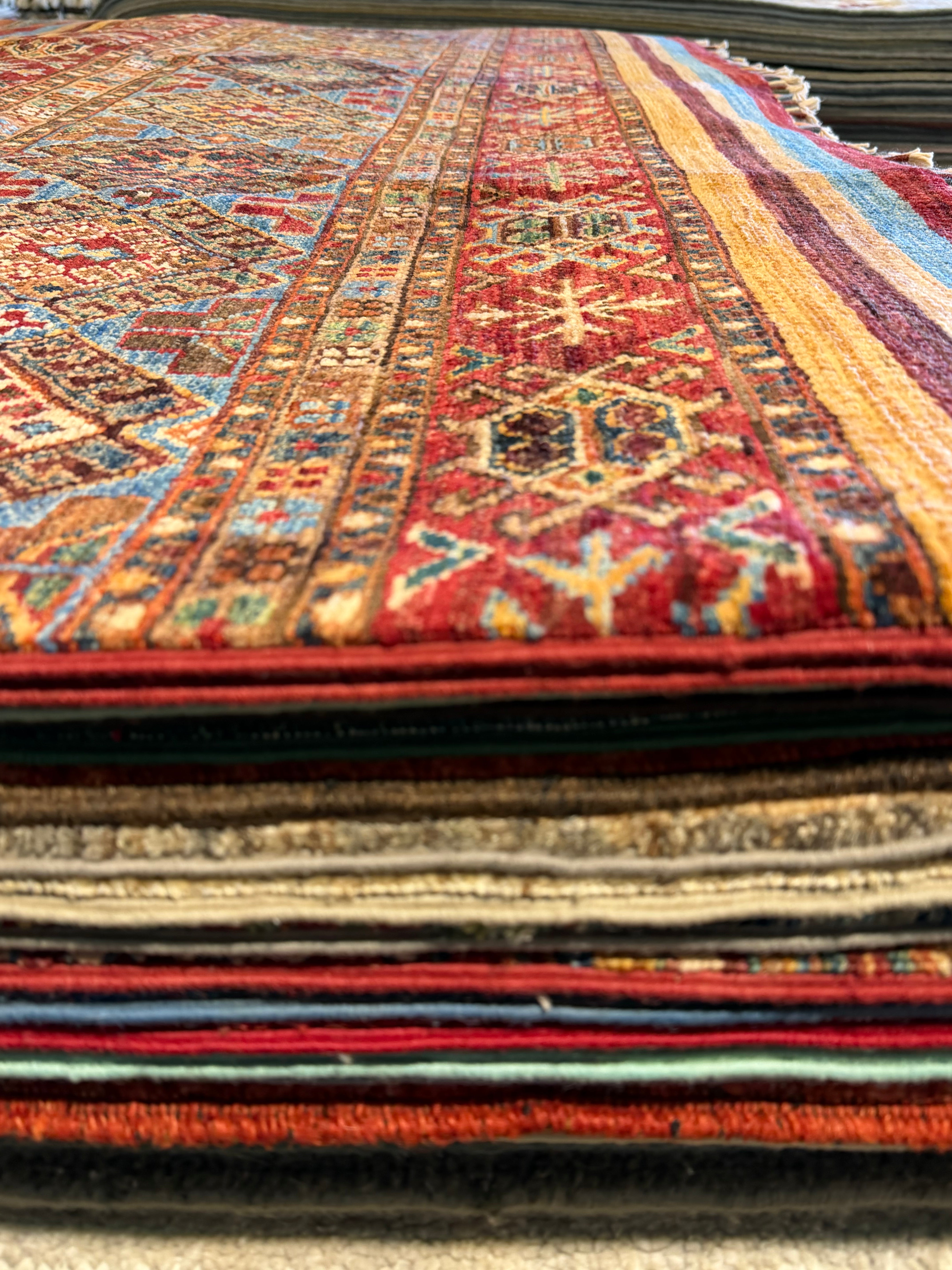 Barb Willis 6.10x9.10 Orange Afghani Khorjin Rug