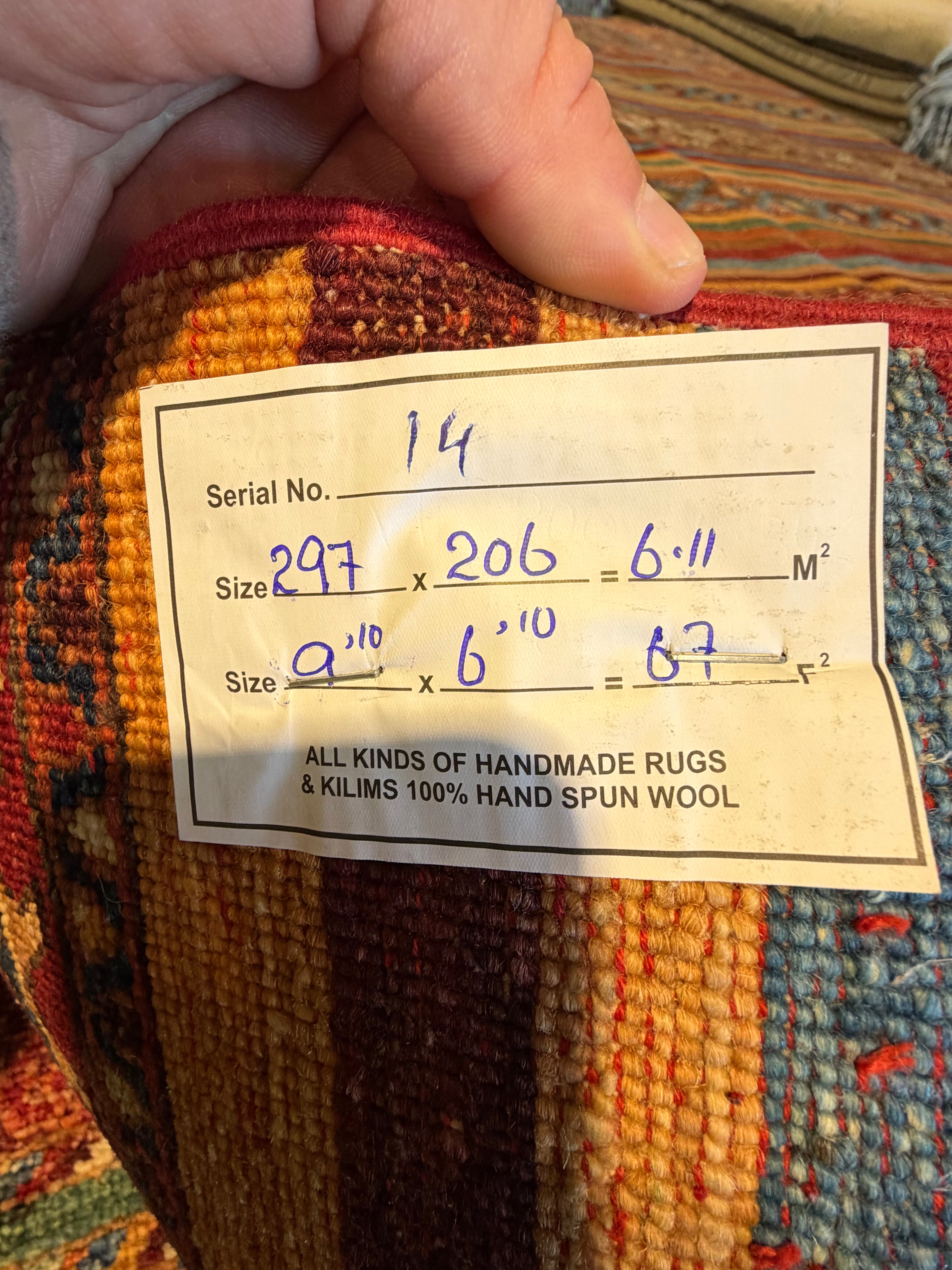 Barb Willis 6.10x9.10 Orange Afghani Khorjin Rug