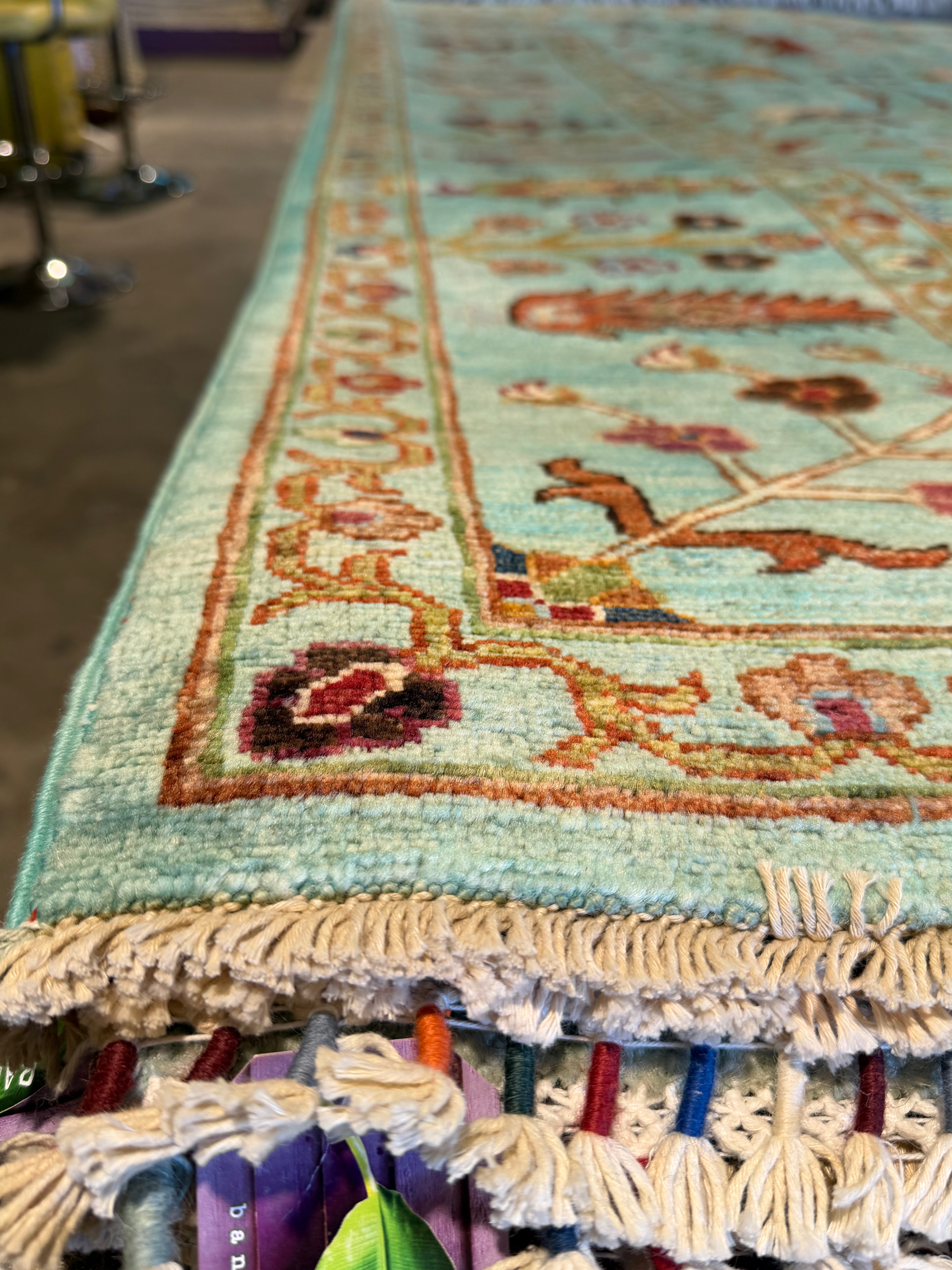 Lesa Milan 2.9x9.7 Blue Afghani Sultani Rug