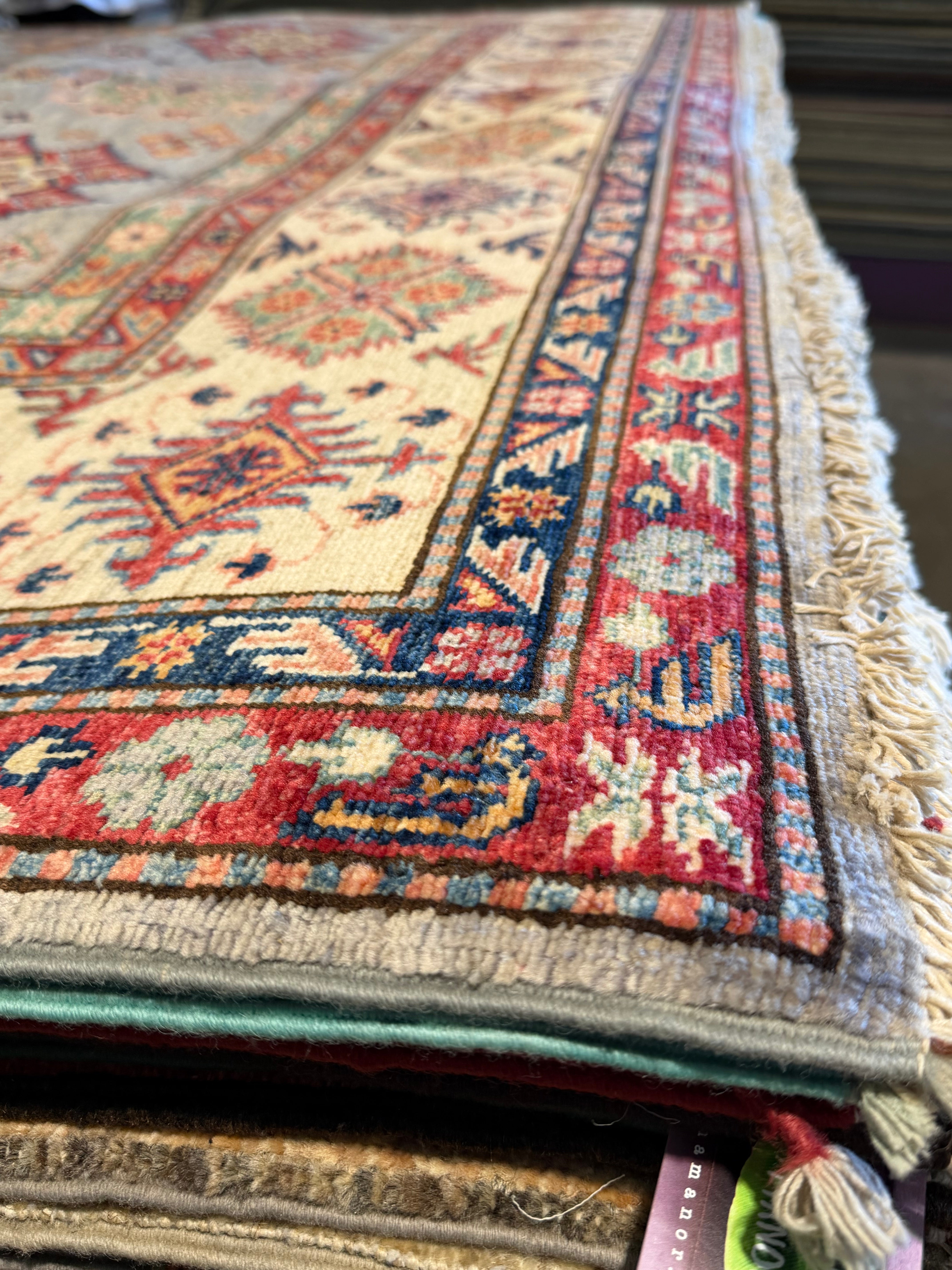 Chanel Ayan 6.8x9.11 Silver/Grey Afghani Kazak Rug