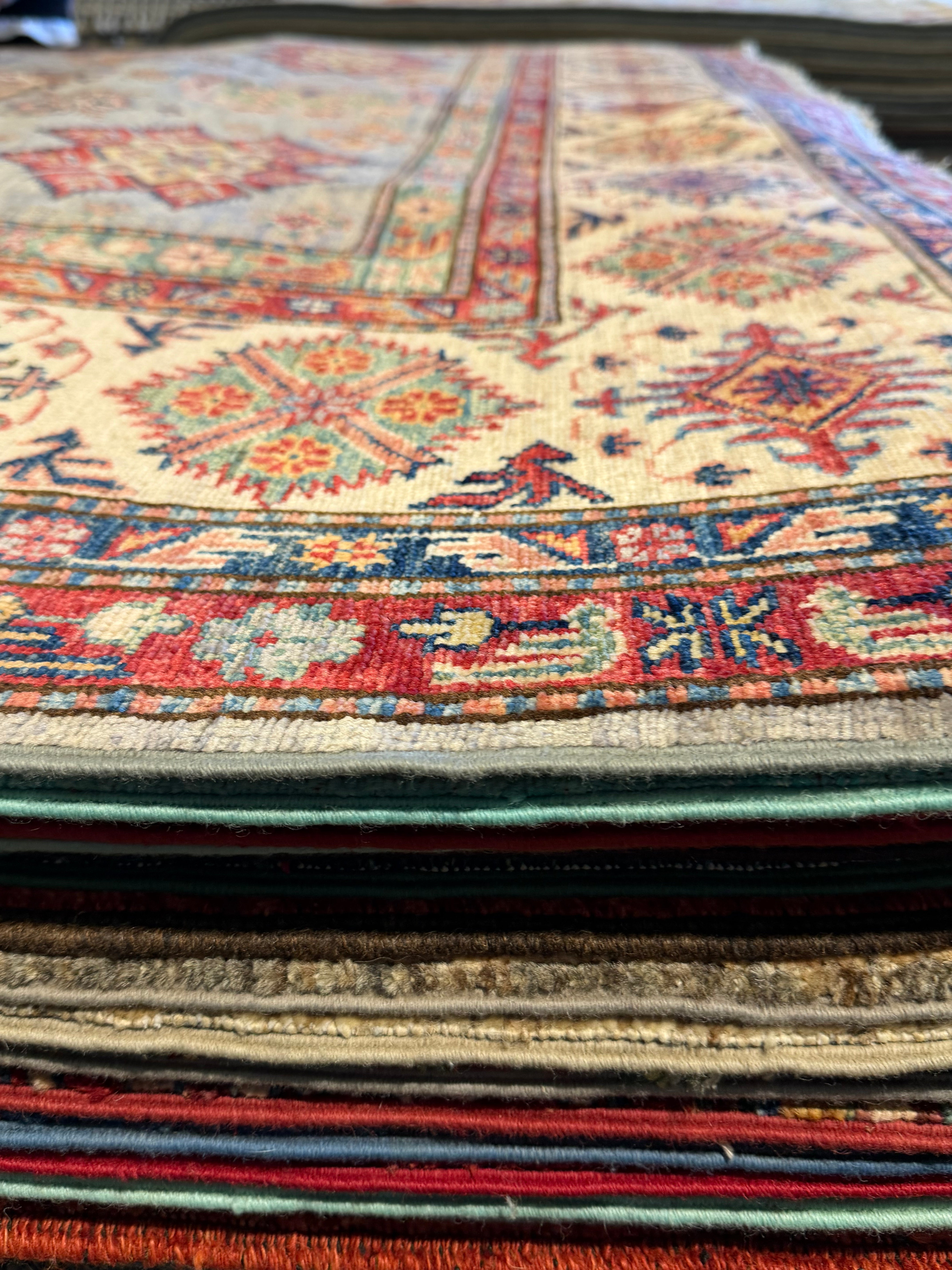 Chanel Ayan 6.8x9.11 Silver/Grey Afghani Kazak Rug