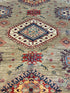 Anna Mezentseva 6.7x9.5 Silver/Grey Afghani Kazak Rug