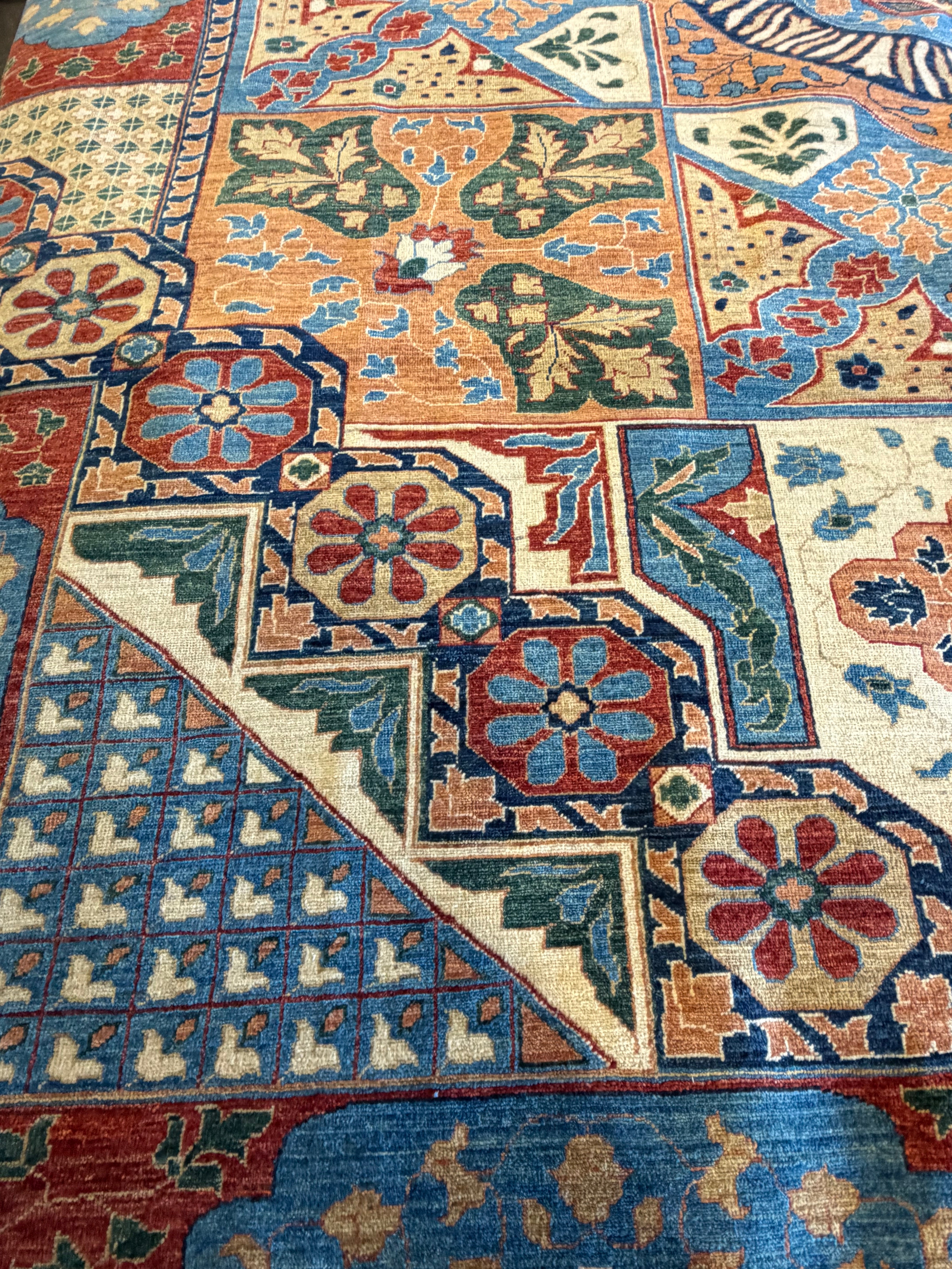 Lea Cochran 11.11x14.9 Blue Afghani Heriz Rug