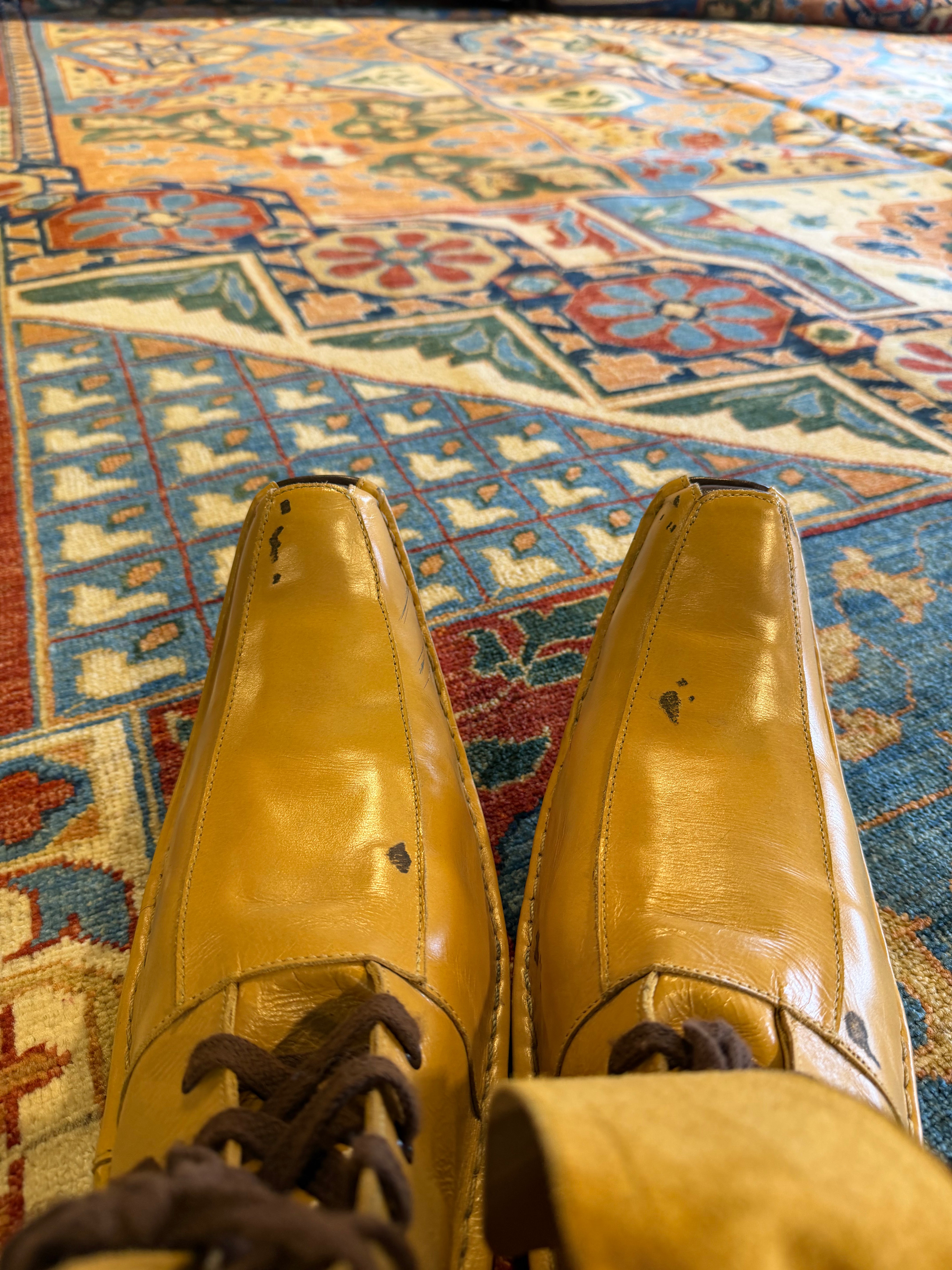 Lea Cochran 11.11x14.9 Blue Afghani Heriz Rug