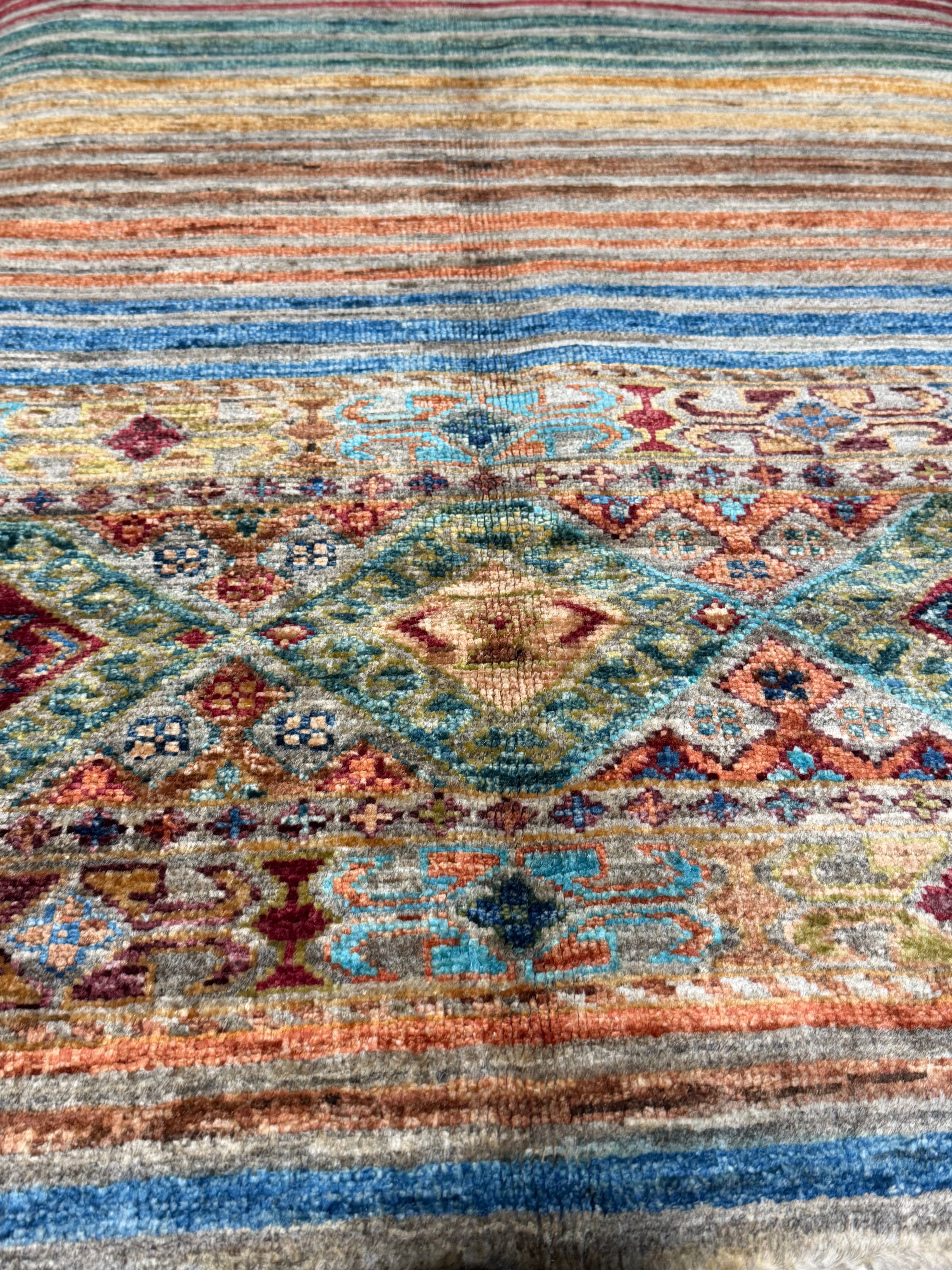 Astrid Rotenberry 2.9x3.11 Silver/Grey Afghani Khorjin Rug