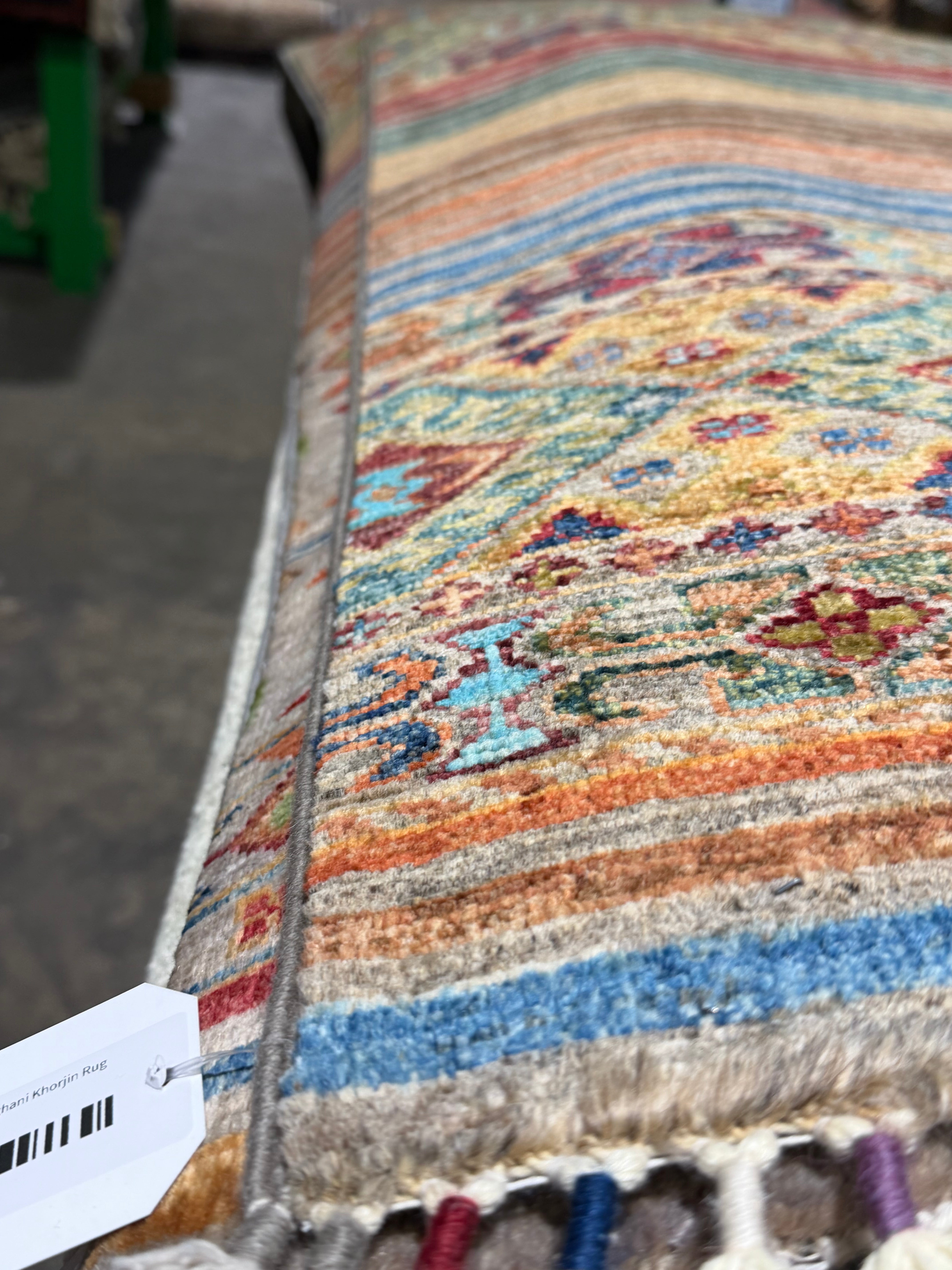 Astrid Rotenberry 2.9x3.11 Silver/Grey Afghani Khorjin Rug