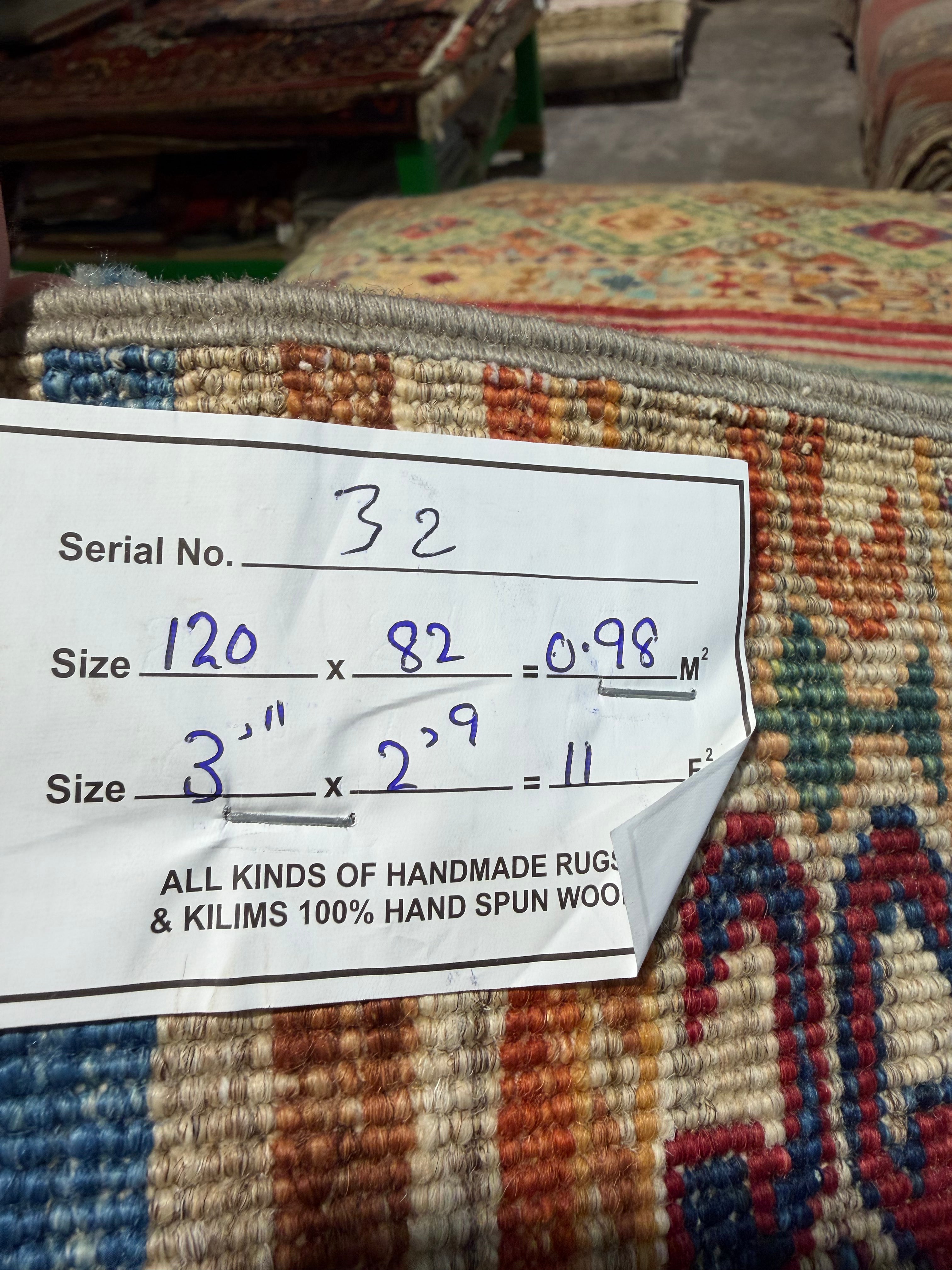 Astrid Rotenberry 2.9x3.11 Silver/Grey Afghani Khorjin Rug