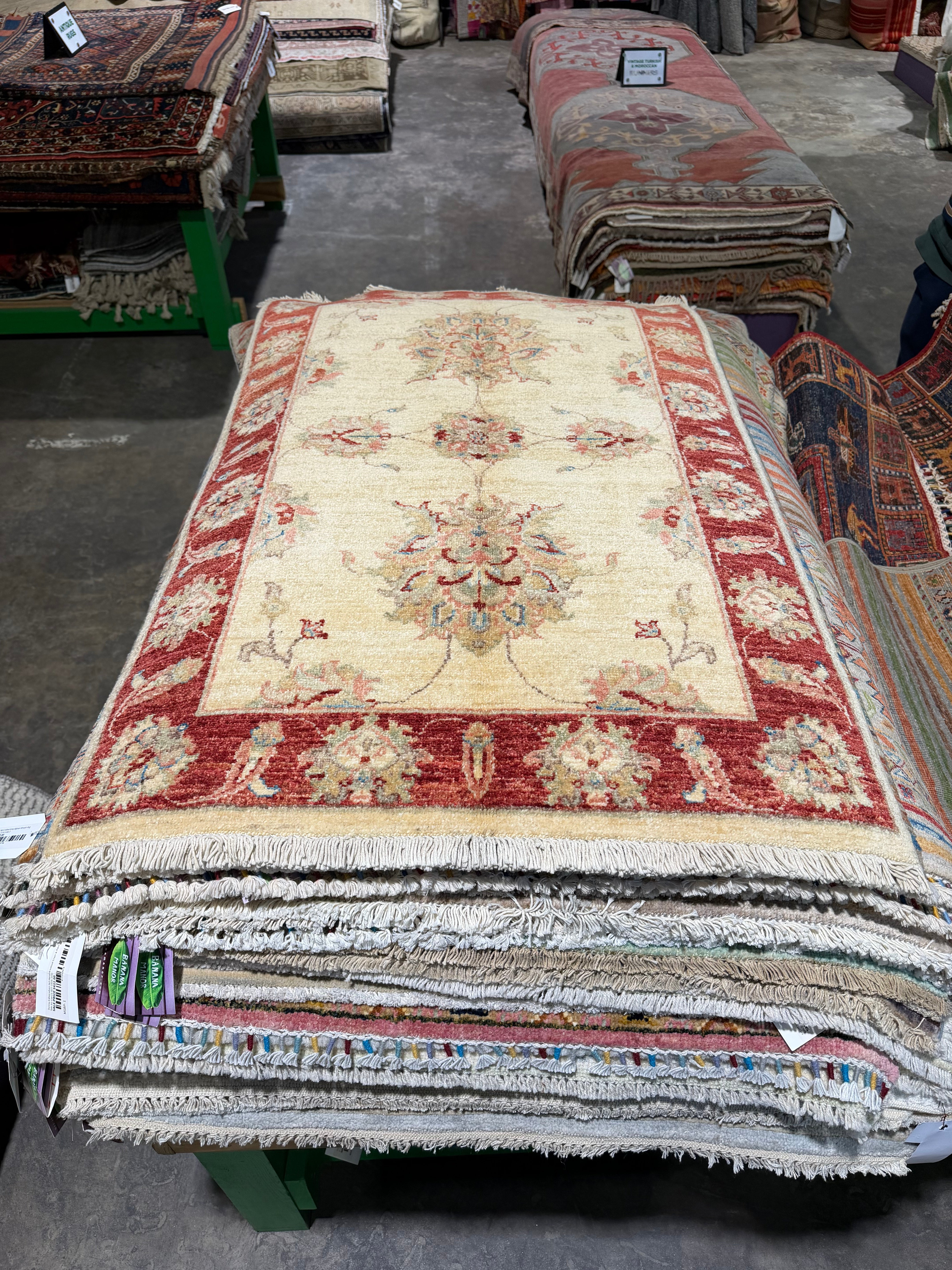 Alice 2.7x4.1 Red Afghani Ziegler Rug