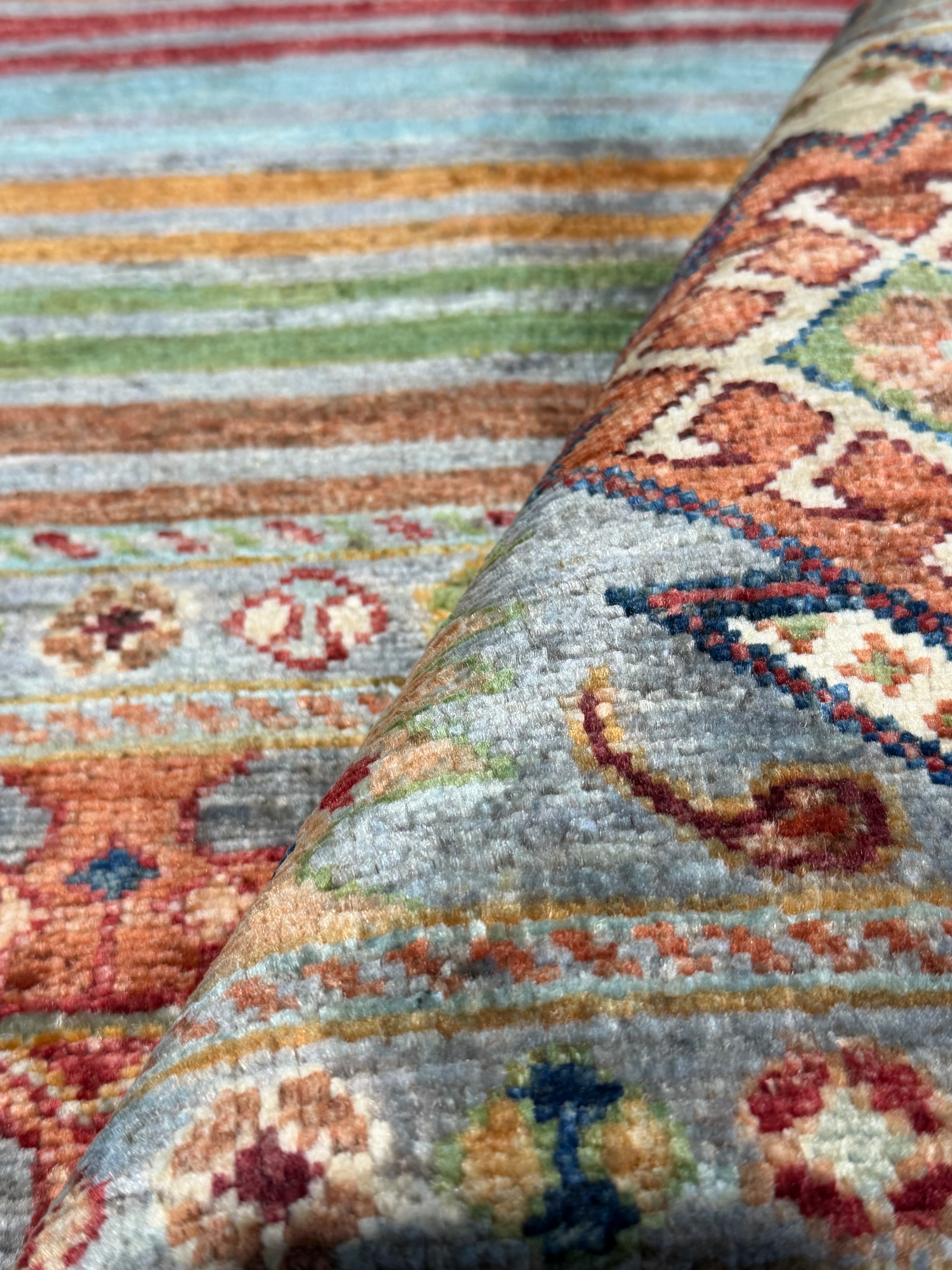 Meredith Marks 2.8x4.5 Silver/Grey Afghani Khorjin Rug