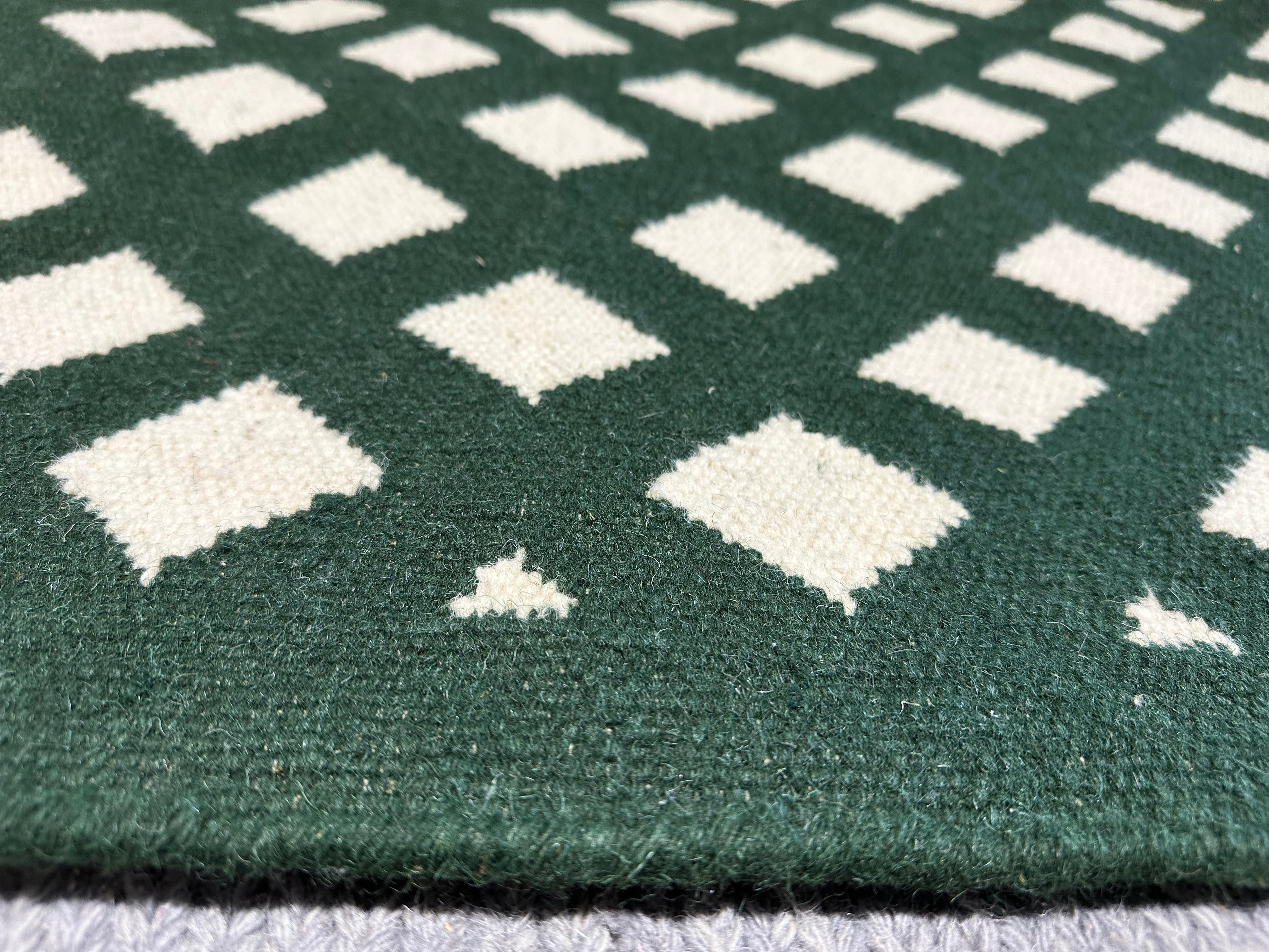 Bradley Carter 6x8 Green Durrie Rug - CLEARANCE 30% off
