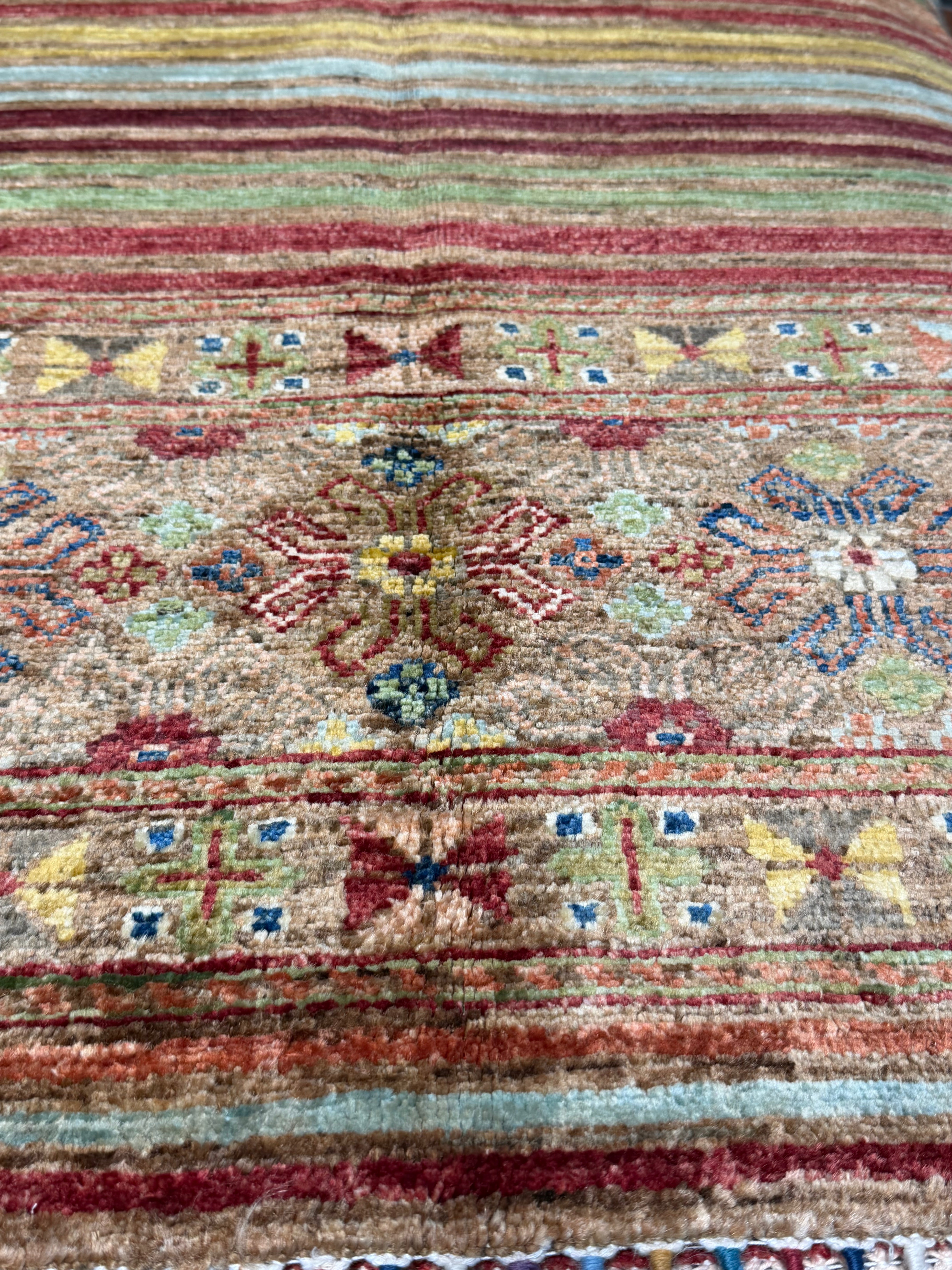 Leah Merritt 2.7x4.4 Orange Afghani Khorjin Rug