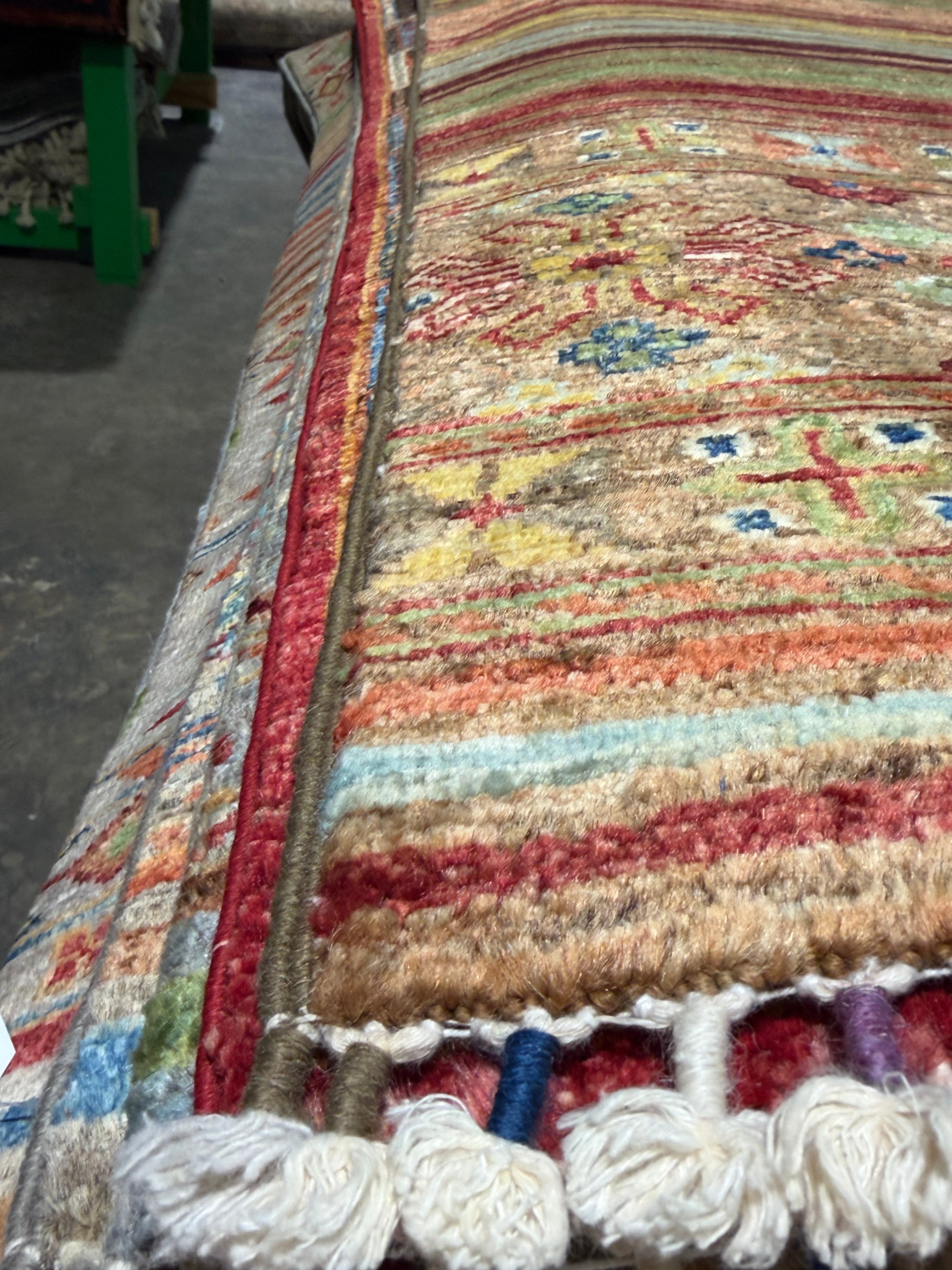 Leah Merritt 2.7x4.4 Orange Afghani Khorjin Rug